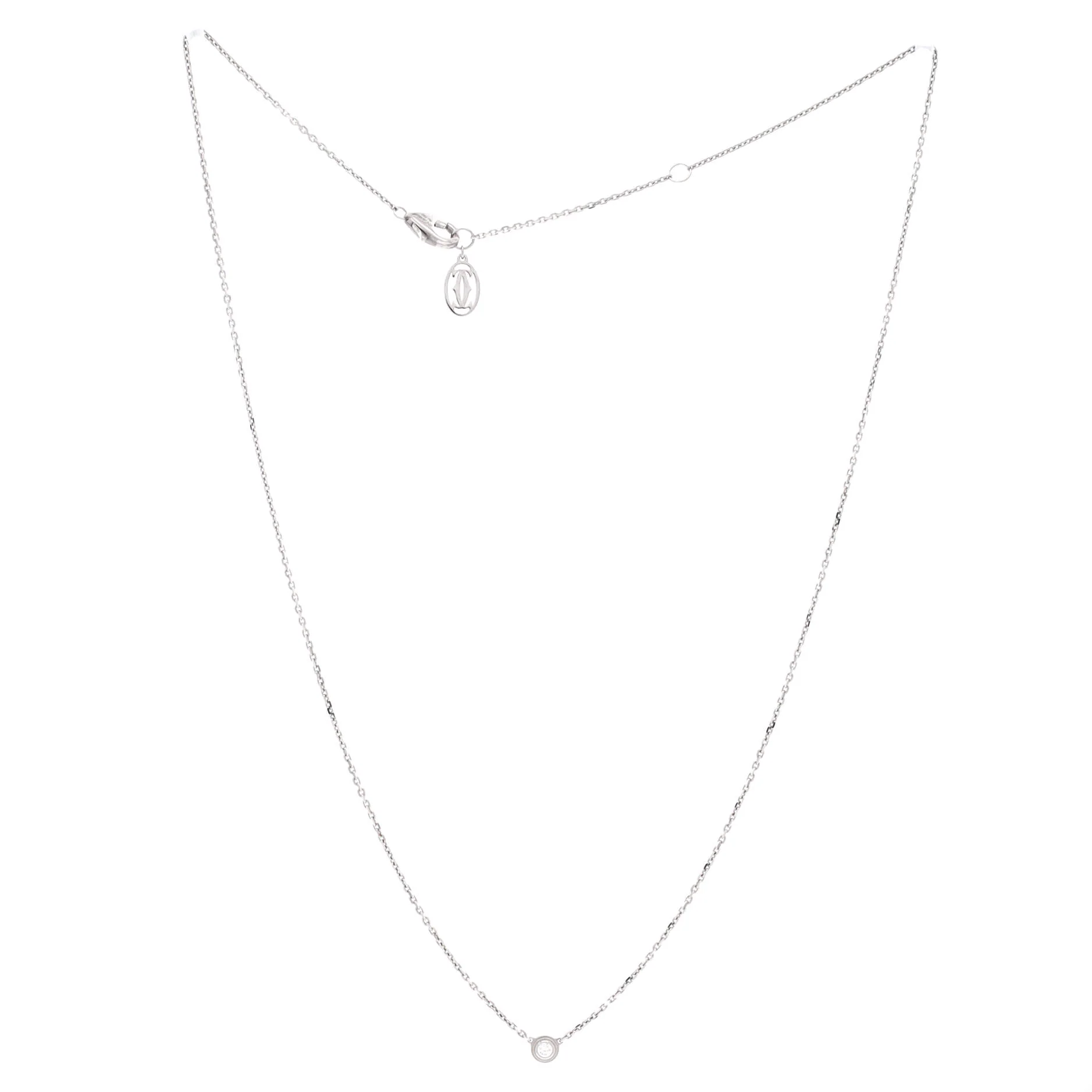 Cartier D'Amour Pendant Necklace 18K White Gold and Diamond XS - Image 3