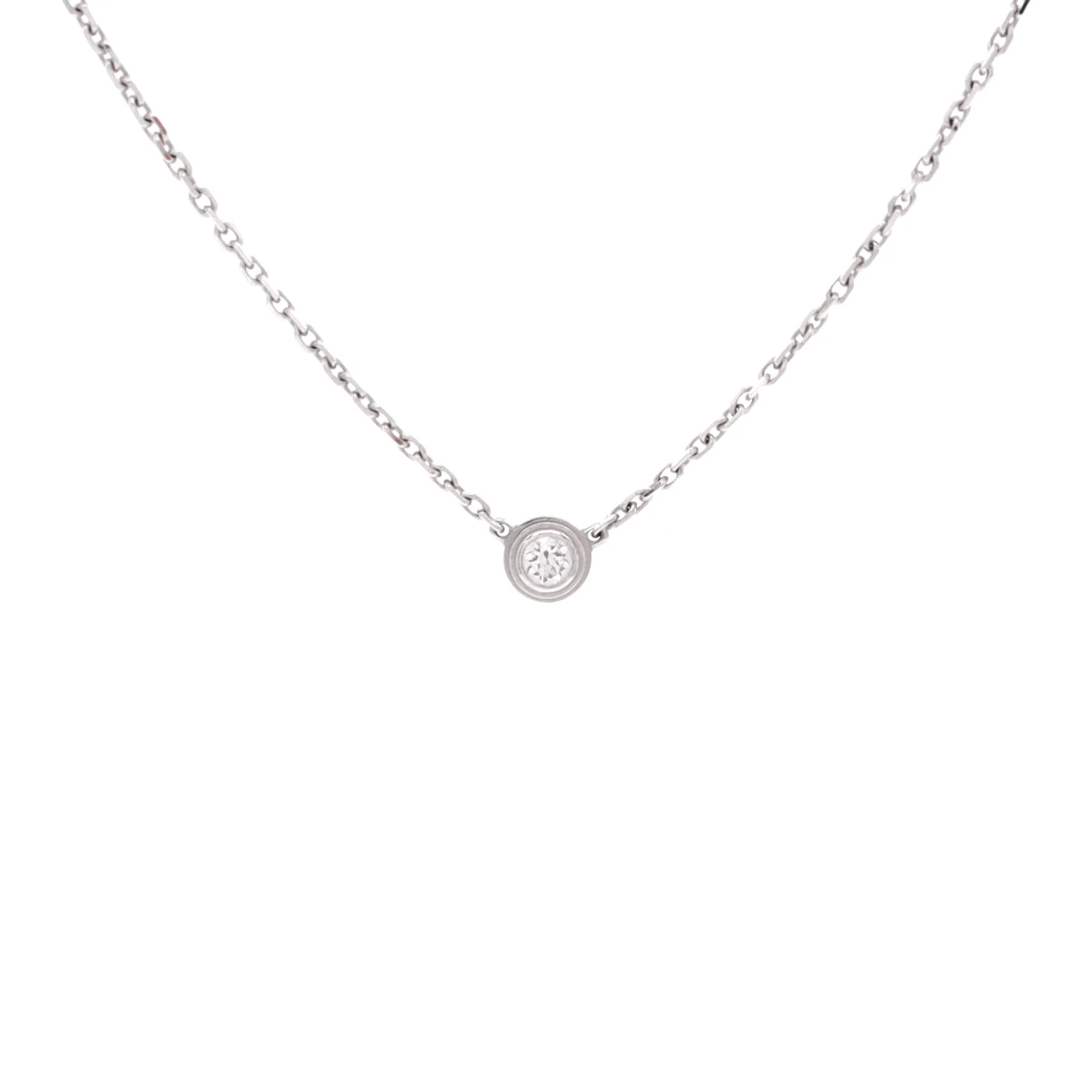 Cartier D'Amour Pendant Necklace 18K White Gold and Diamond XS