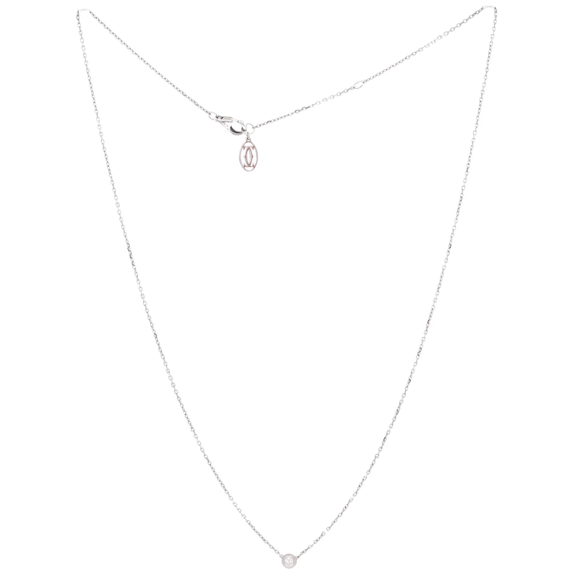Cartier D'Amour Pendant Necklace 18K White Gold and Diamond XS - Image 3