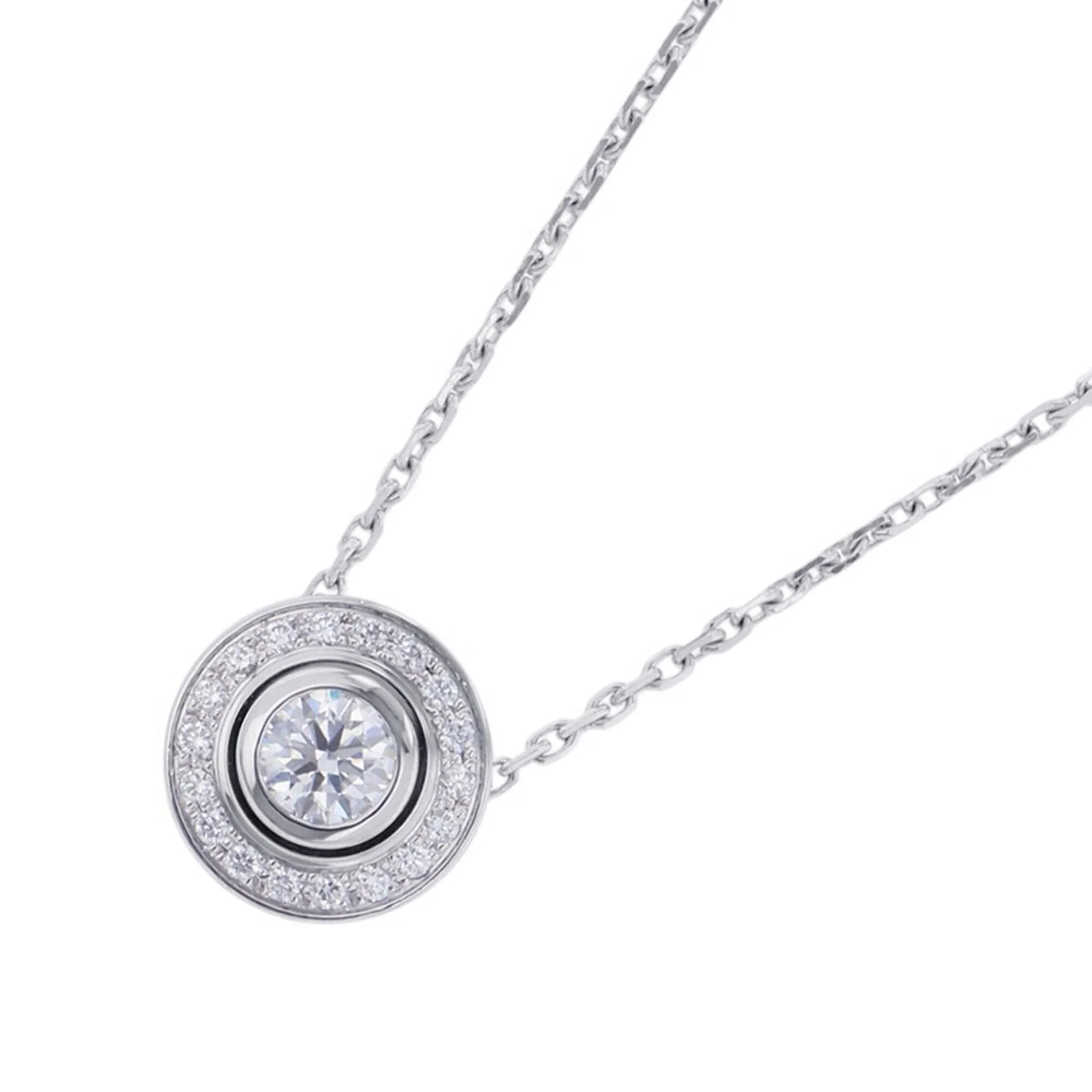 Damour Pendant Necklace 18K White Gold With Diamond Pavé