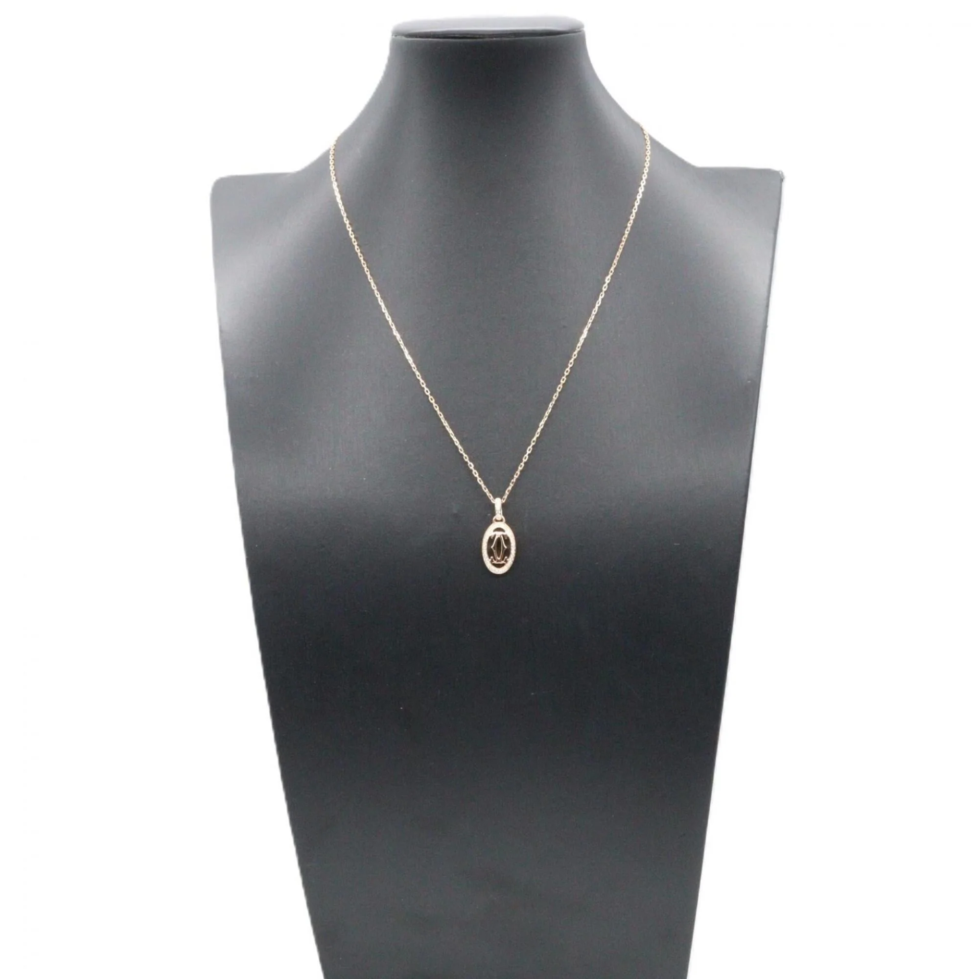 Double C Pendant Necklace 18K Rose Gold with Diamond - Image 6