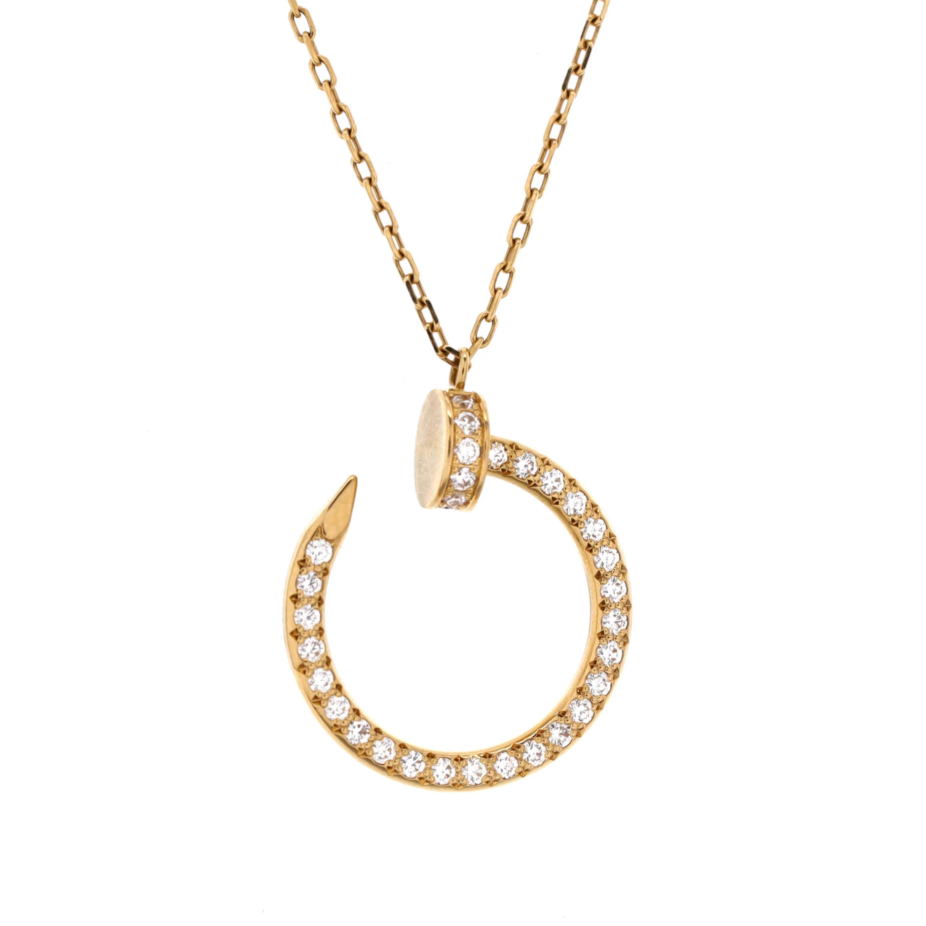 Juste un Clou Pendant Necklace 18K Yellow Gold and Pave Diamonds