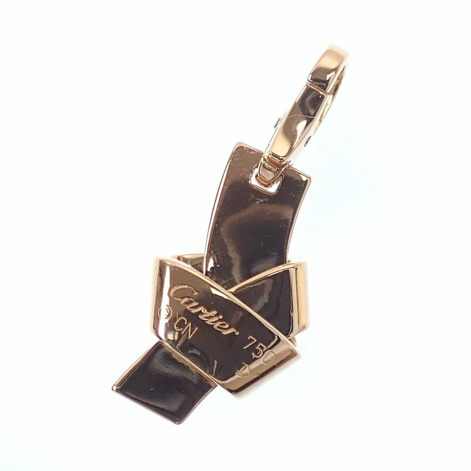 Knot Pendant Necklace 18K Rose Gold with Diamond - Image 5