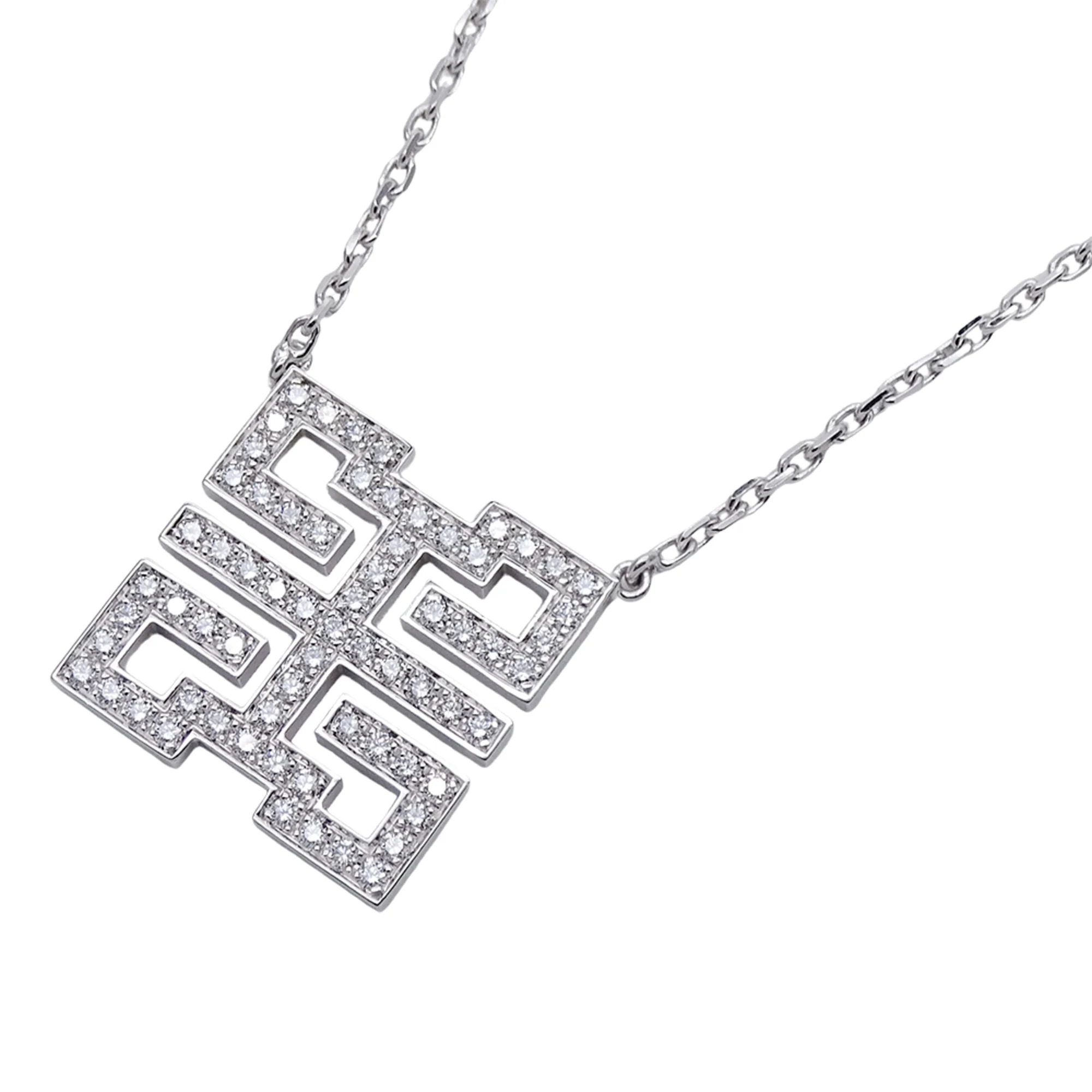 Pendant Necklace 18K White Gold Mini with Diamond