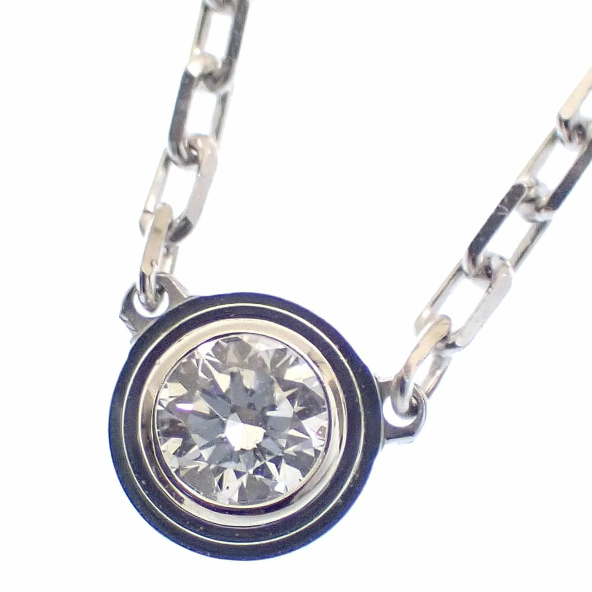 Pendant Necklace 18K White Gold Small with Diamond