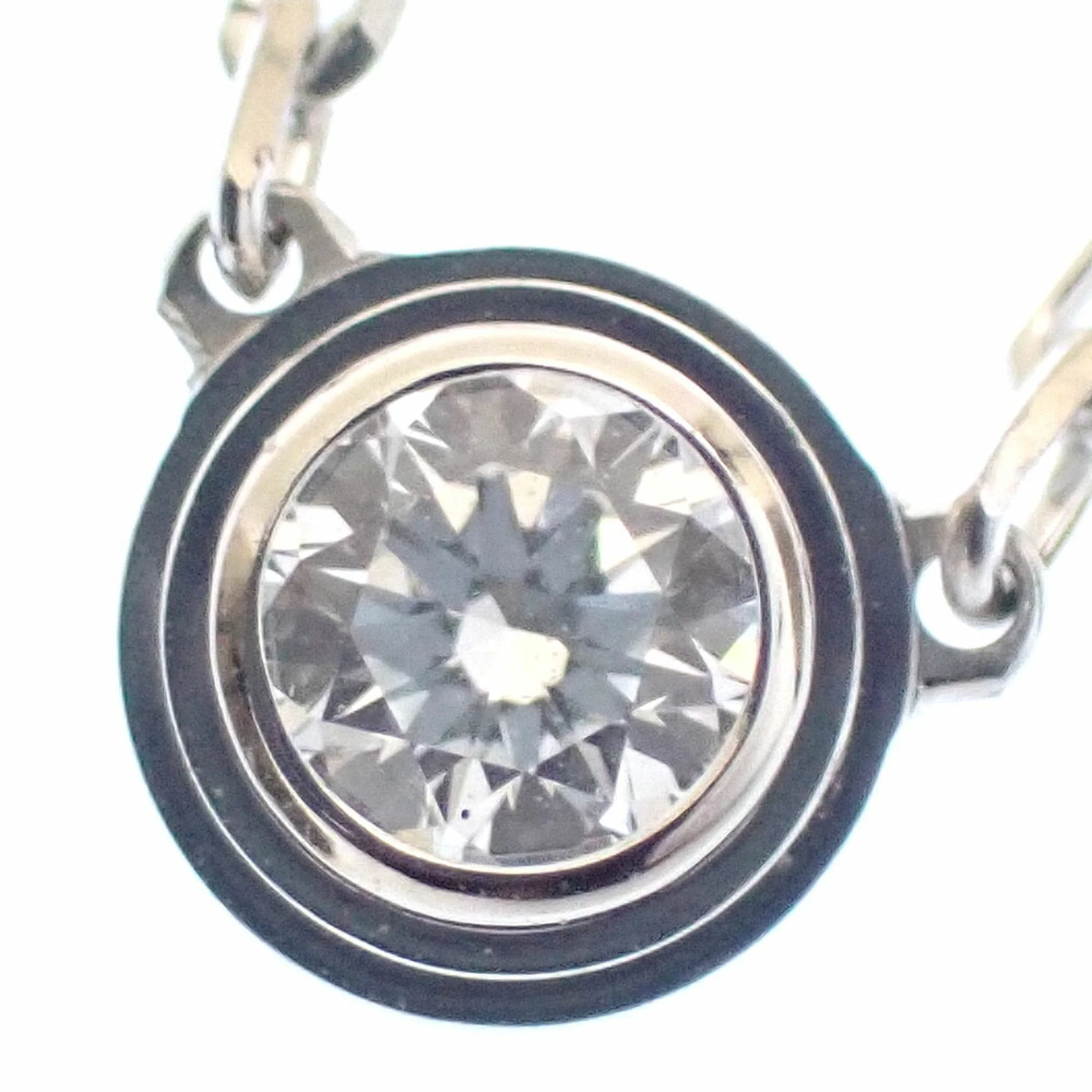 Pendant Necklace 18K White Gold Small with Diamond - Image 2