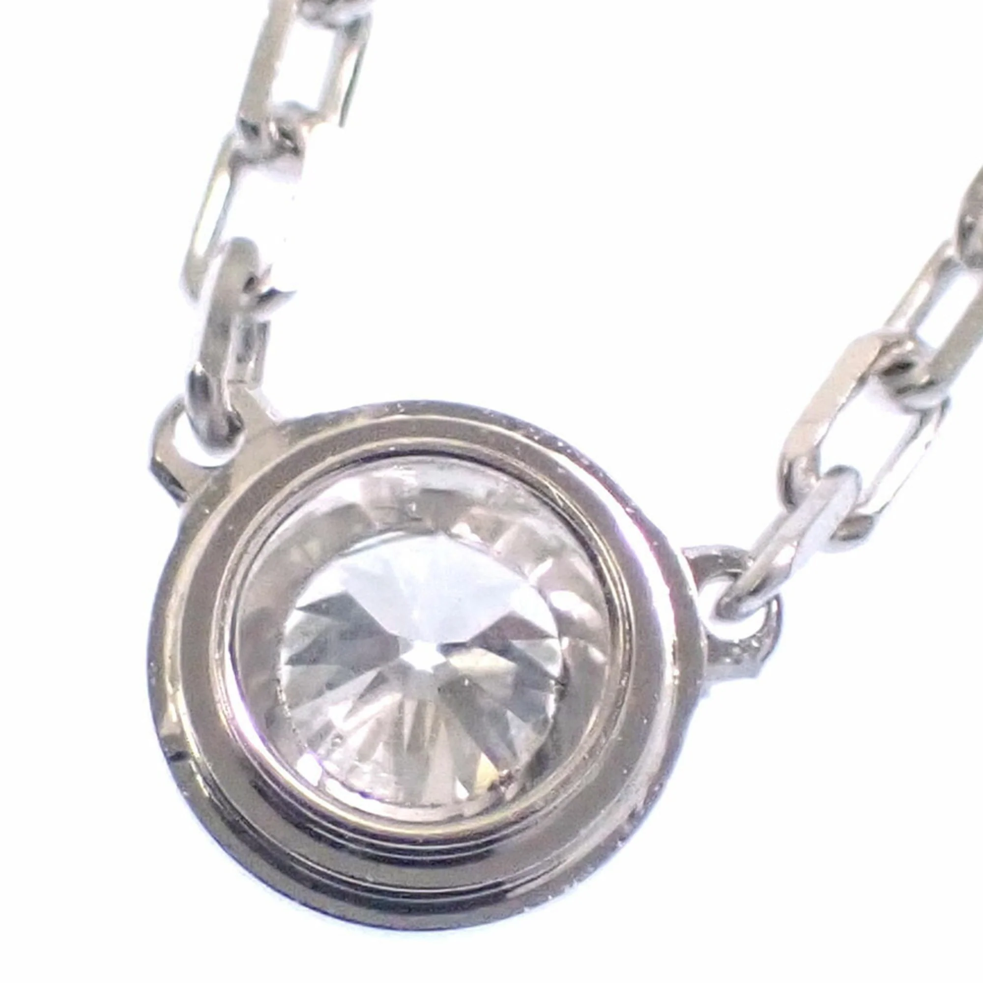 Pendant Necklace 18K White Gold Small with Diamond - Image 3