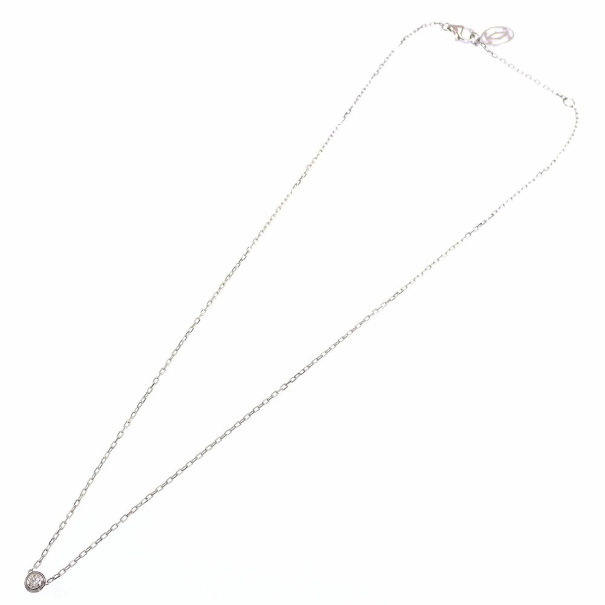 Pendant Necklace 18K White Gold Small with Diamond - Image 6