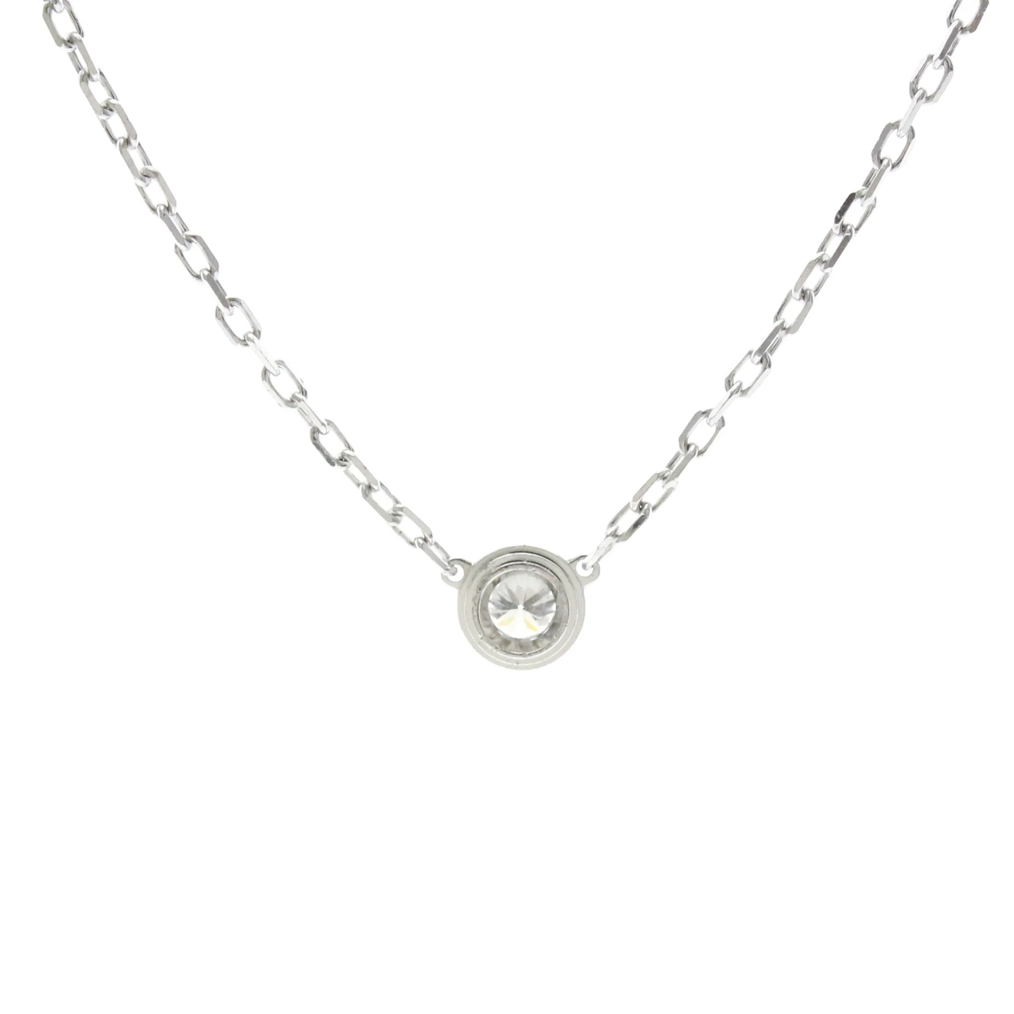 Pendant Necklace 18K White Gold Small with Diamond - Image 2