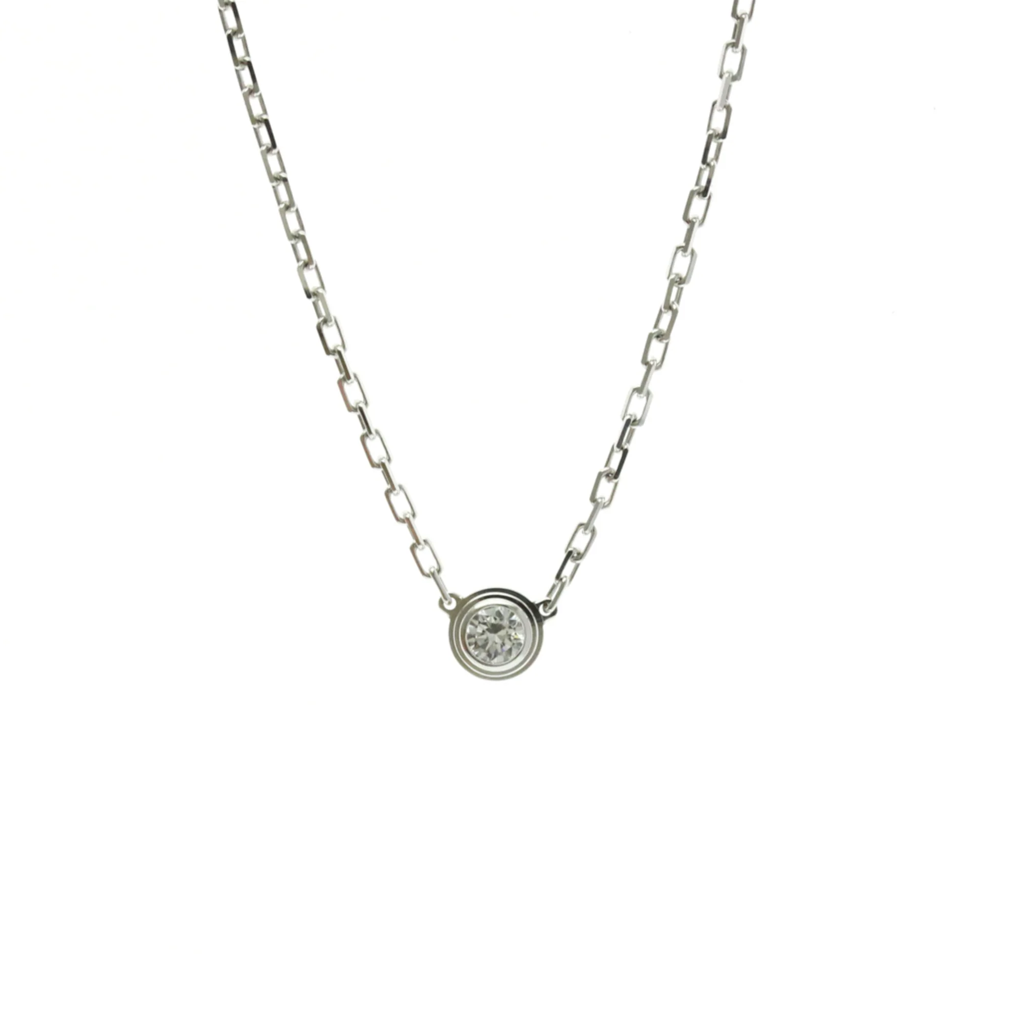 Pendant Necklace 18K White Gold with Diamond