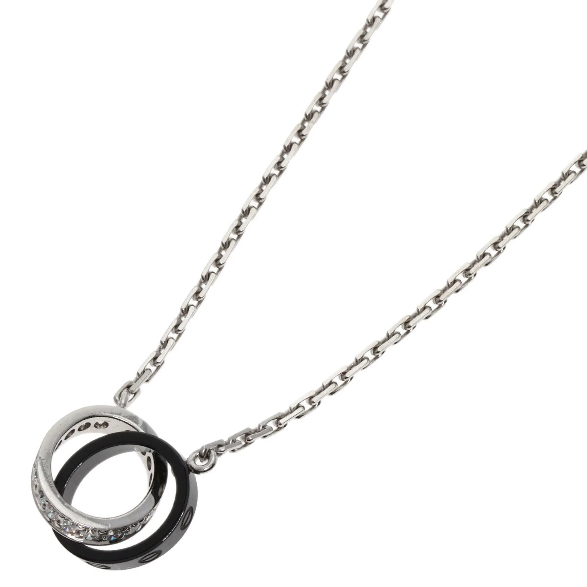 Pendant Necklace Ceramic and 18K White Gold with Diamond