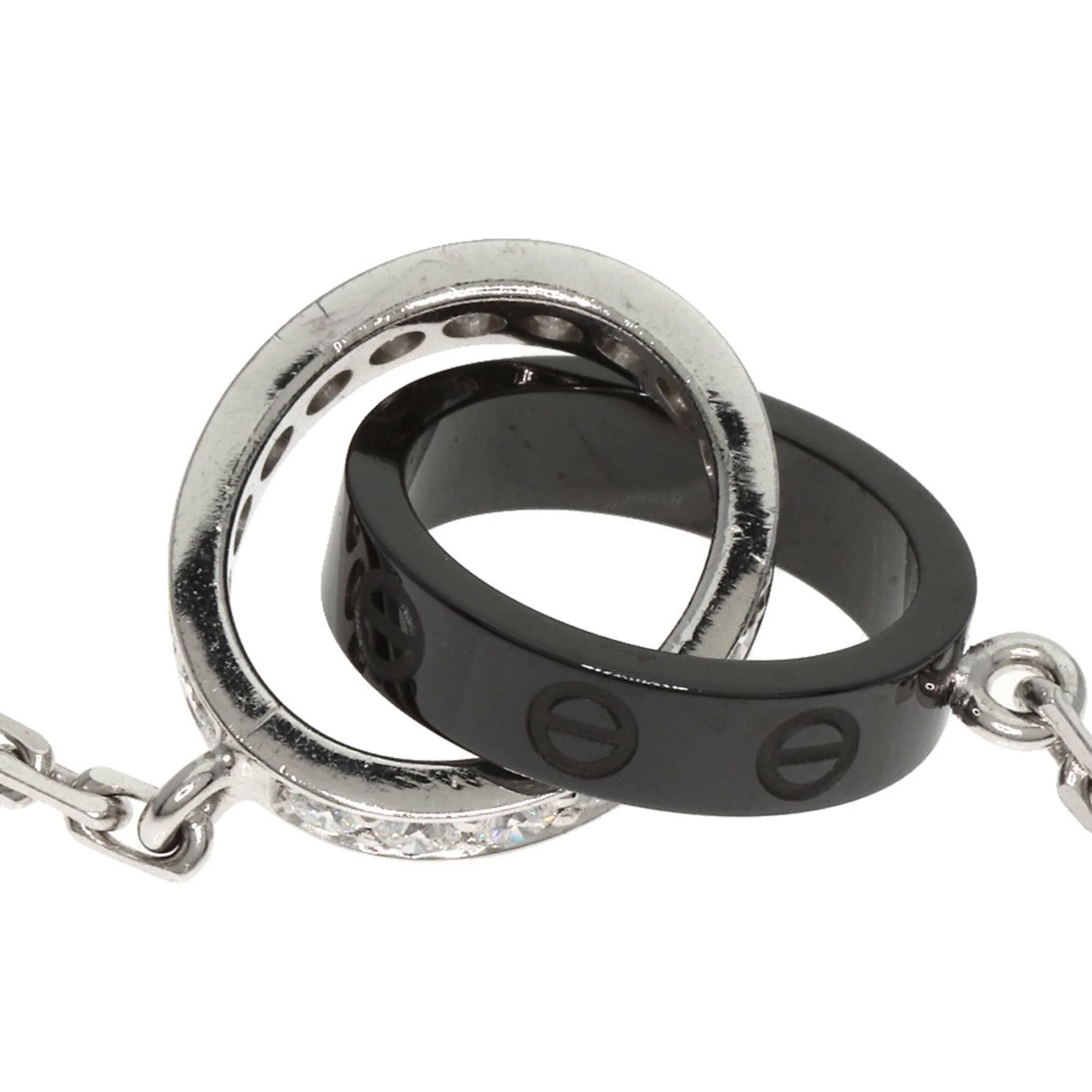 Pendant Necklace Ceramic and 18K White Gold with Diamond - Image 5