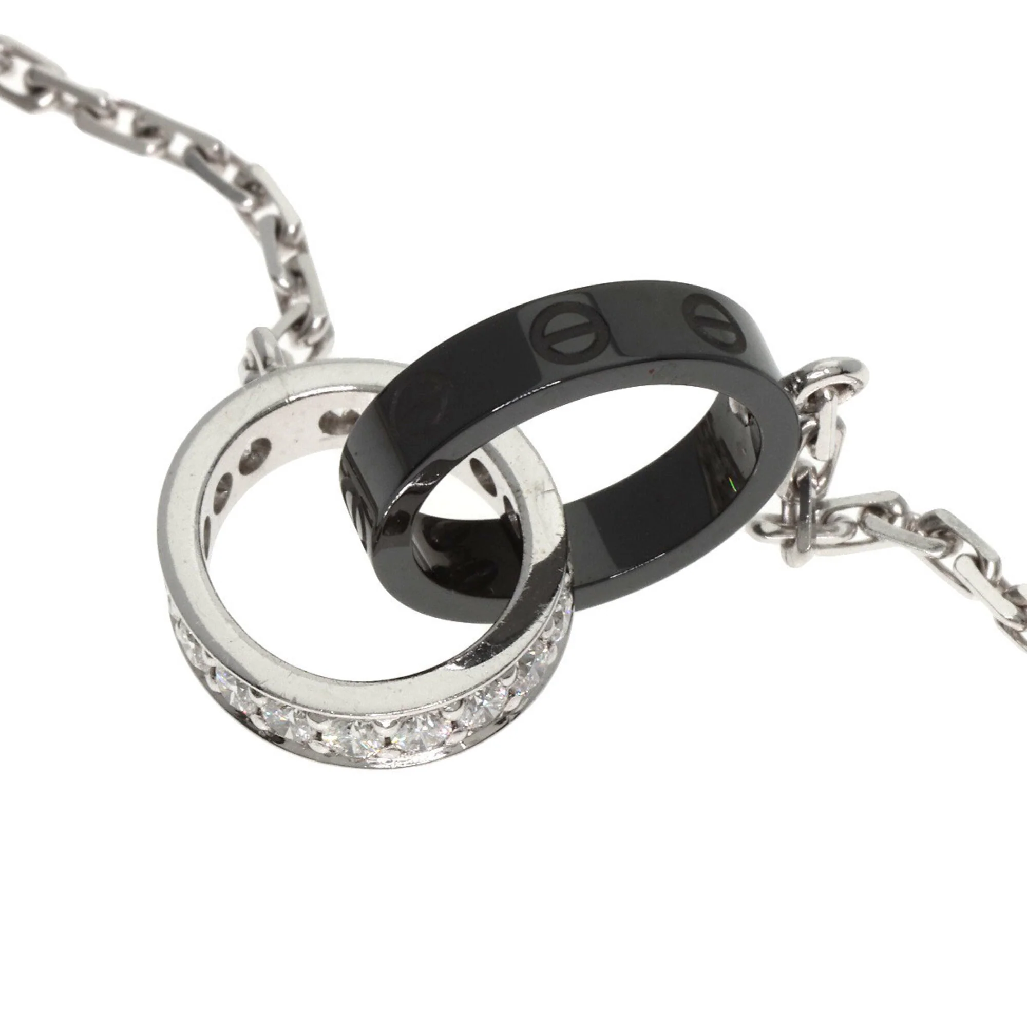 Pendant Necklace Ceramic and 18K White Gold with Diamond - Image 6