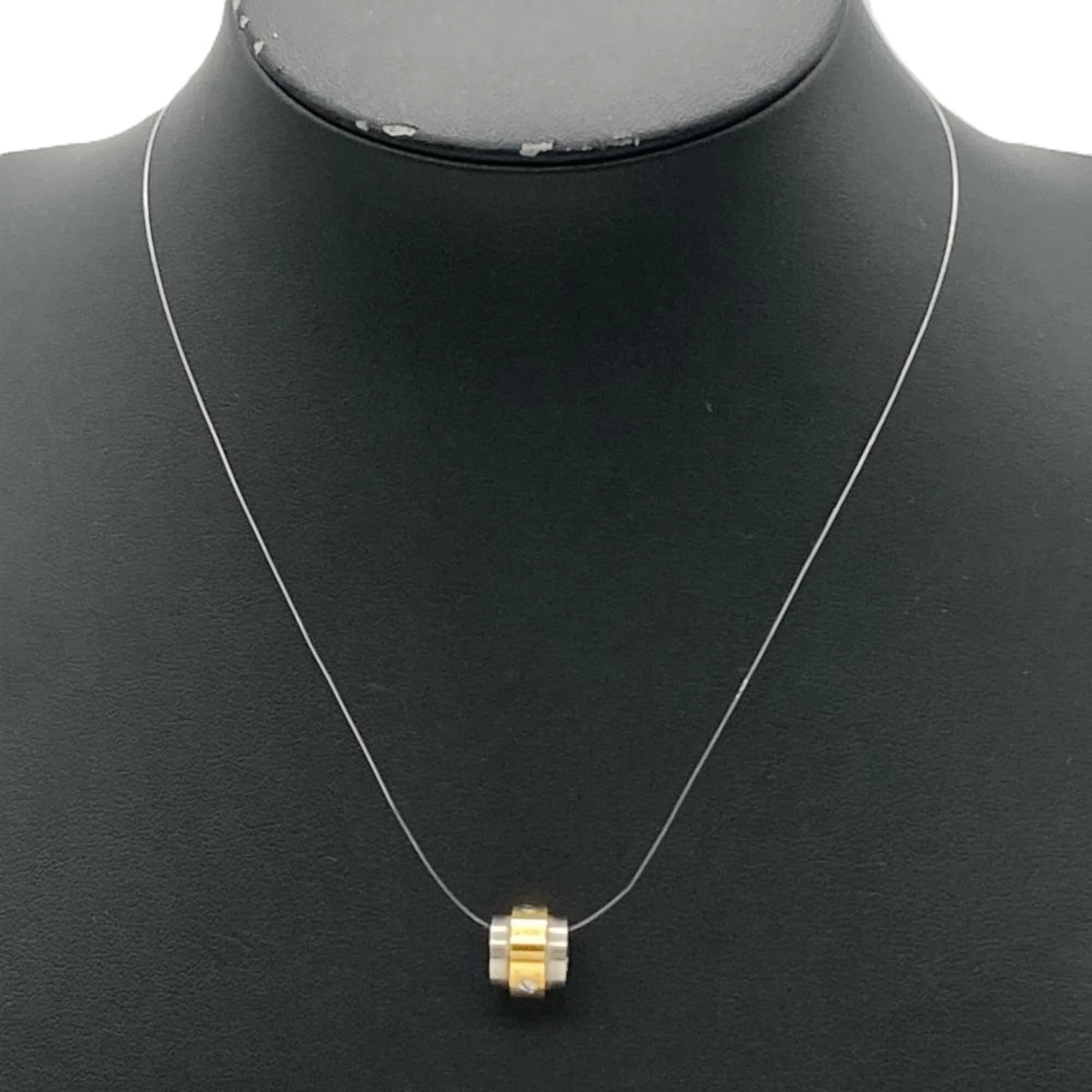 Pendant Necklace Stainless Steel and 18K Yellow Gold - Image 2