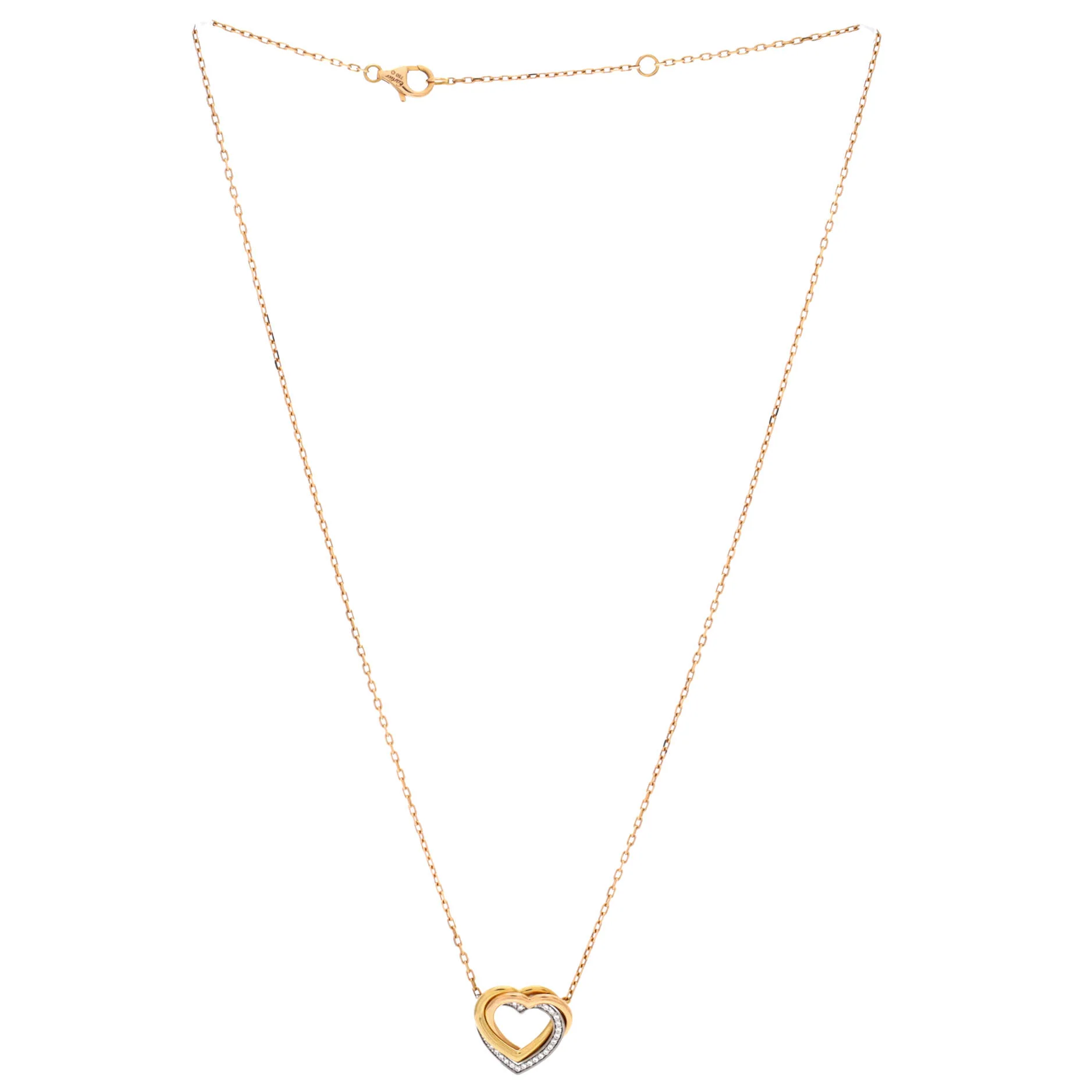 Trinity de Cartier Heart Pendant Necklace 18K Tricolor Gold with Diamonds - Image 2