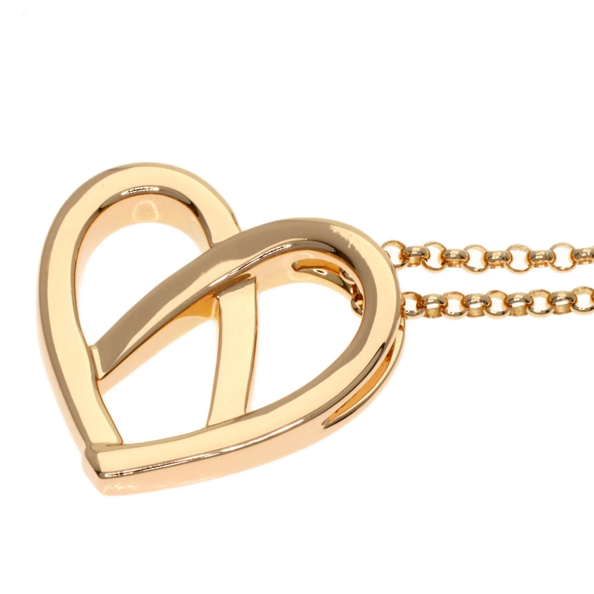 Heart Motif Pendant Necklace 18K Rose Gold and Diamond - Image 5