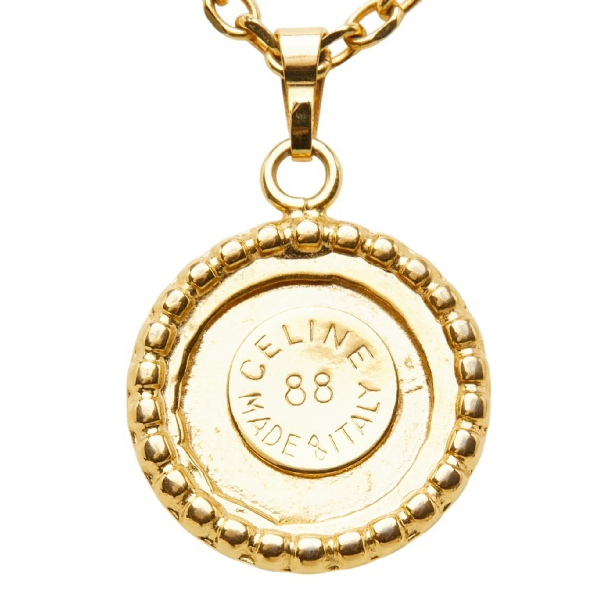 Pendant Necklace Gold and Rhinestone - Image 3