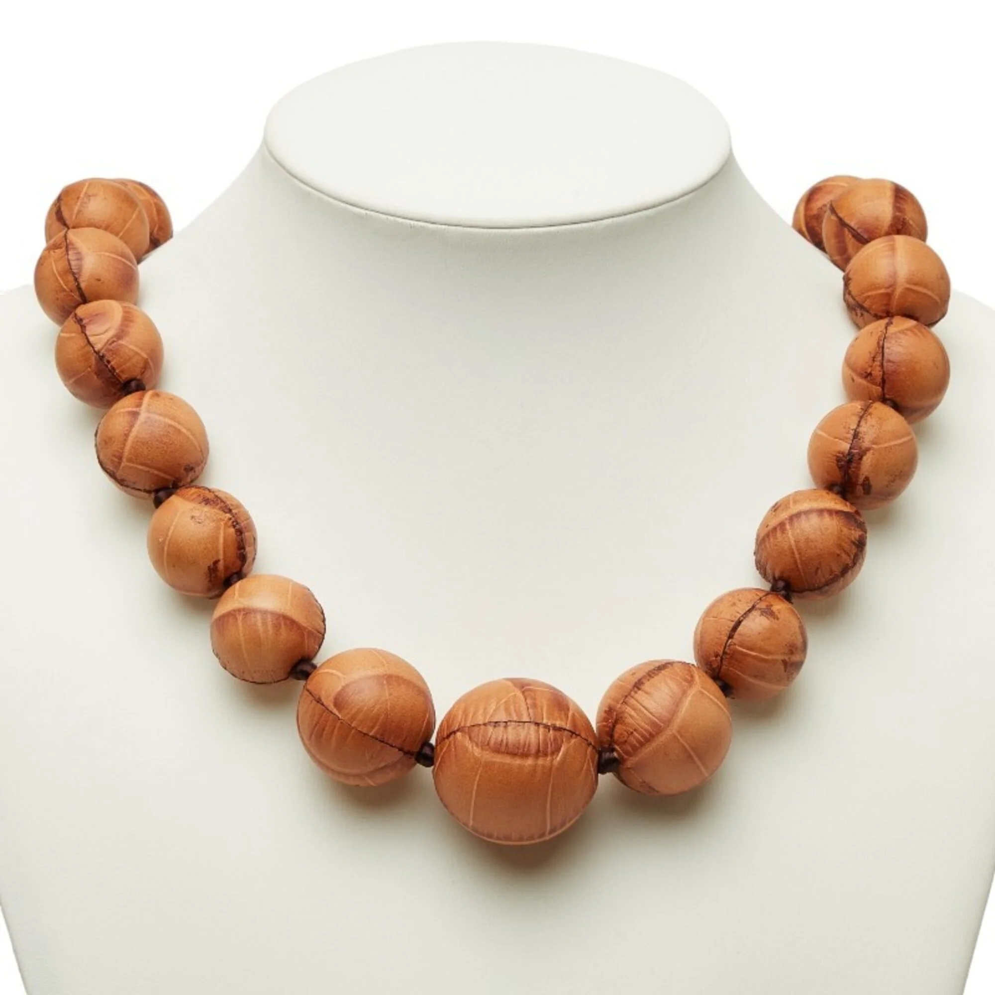 Pendant Necklace Leather Brown