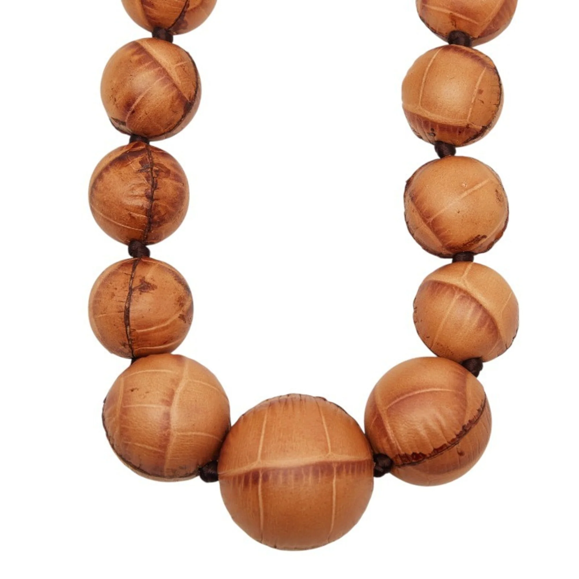 Pendant Necklace Leather Brown - Image 3