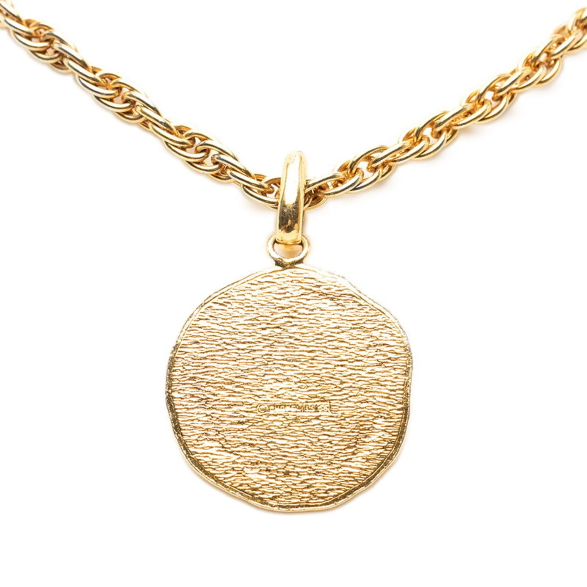 CC Logo Chain Medallion Pendant Necklace Metal - Image 2