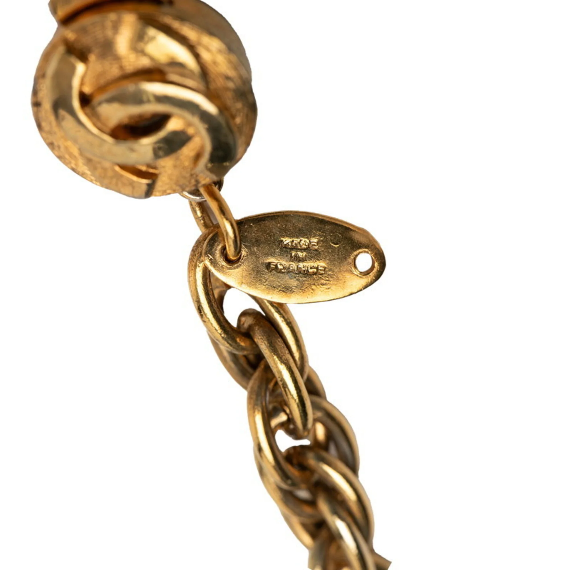 CC Logo Chain Medallion Pendant Necklace Metal - Image 4