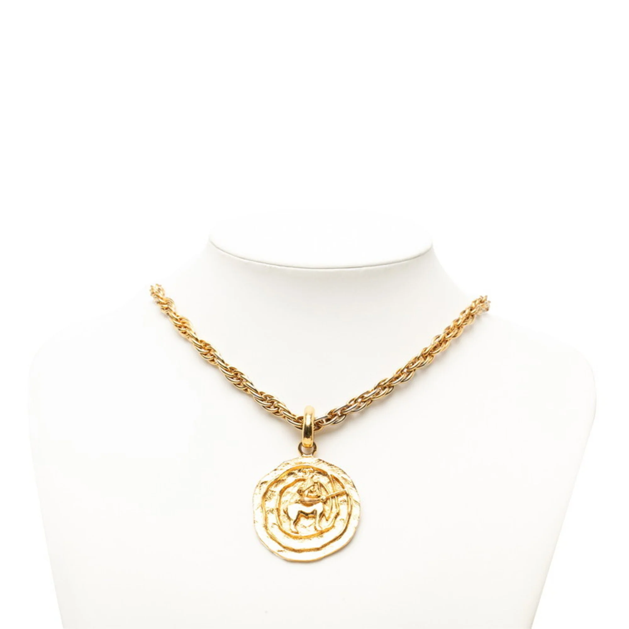 CC Logo Chain Medallion Pendant Necklace Metal - Image 7