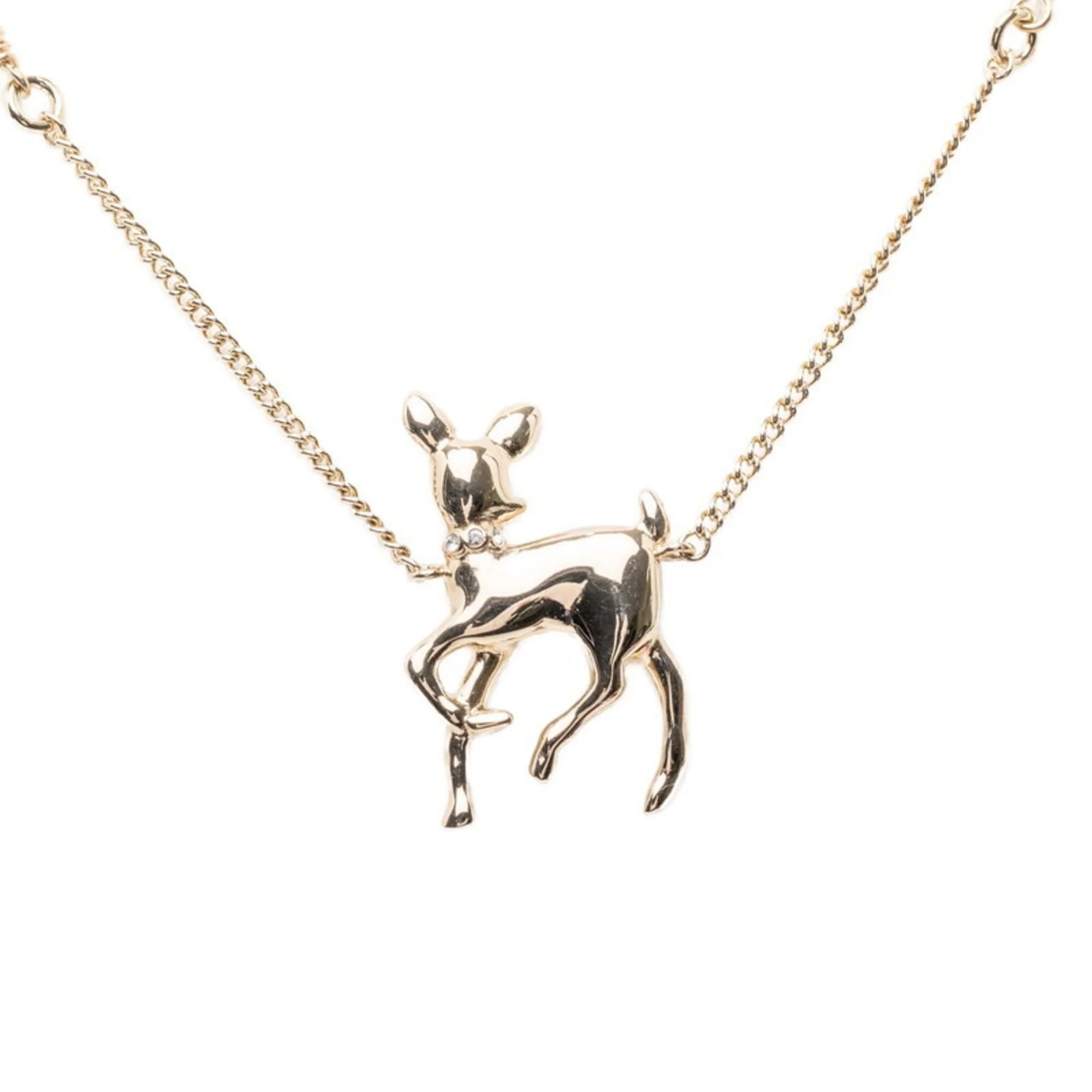 CC Logo Chain Pendant Necklace Gold-Tone Metal - Image 2
