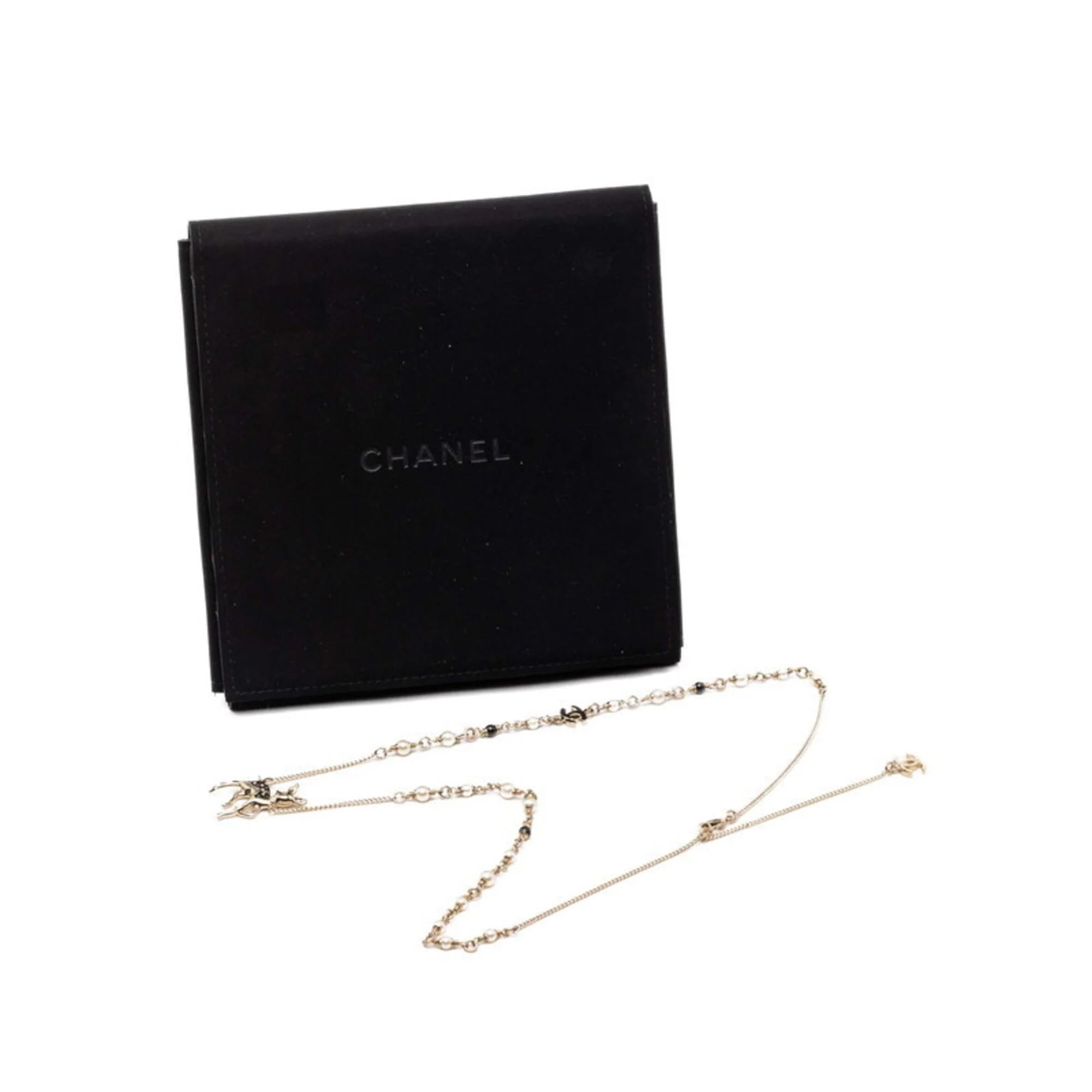 CC Logo Chain Pendant Necklace Gold-Tone Metal - Image 5