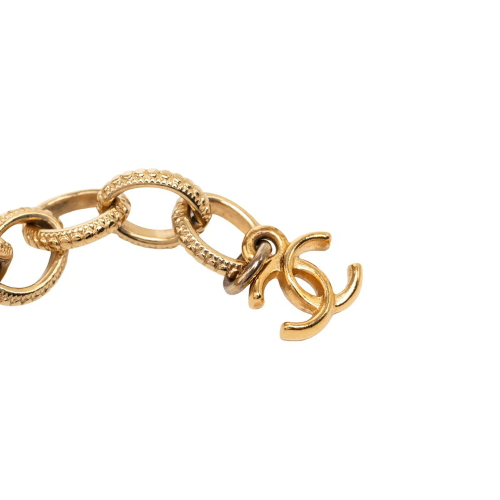 CC Logo Chain Pendant Necklace Gold-Tone Metal - Image 5