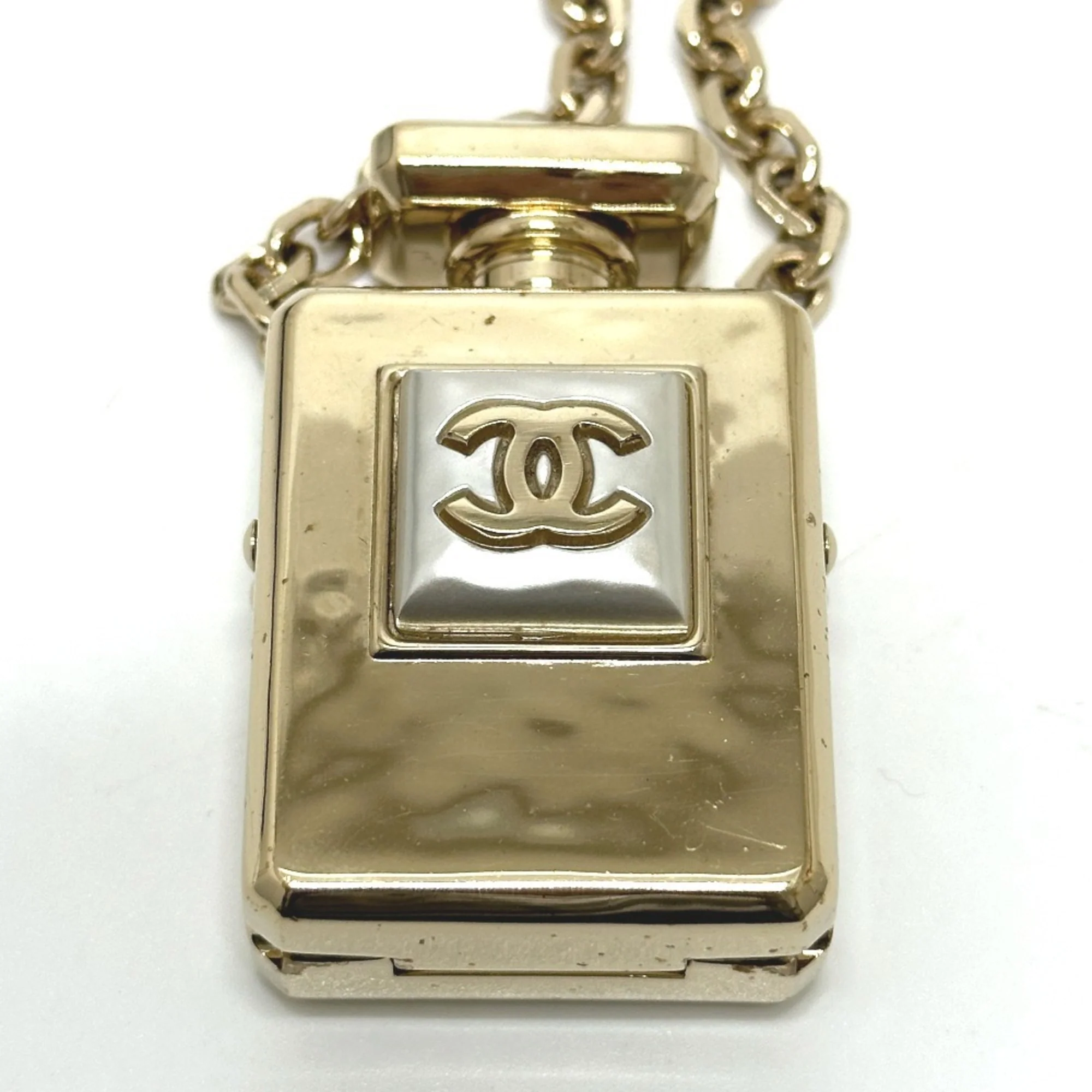 CC Logo Chain Pendant Necklace Gold-Tone Metal - Image 6