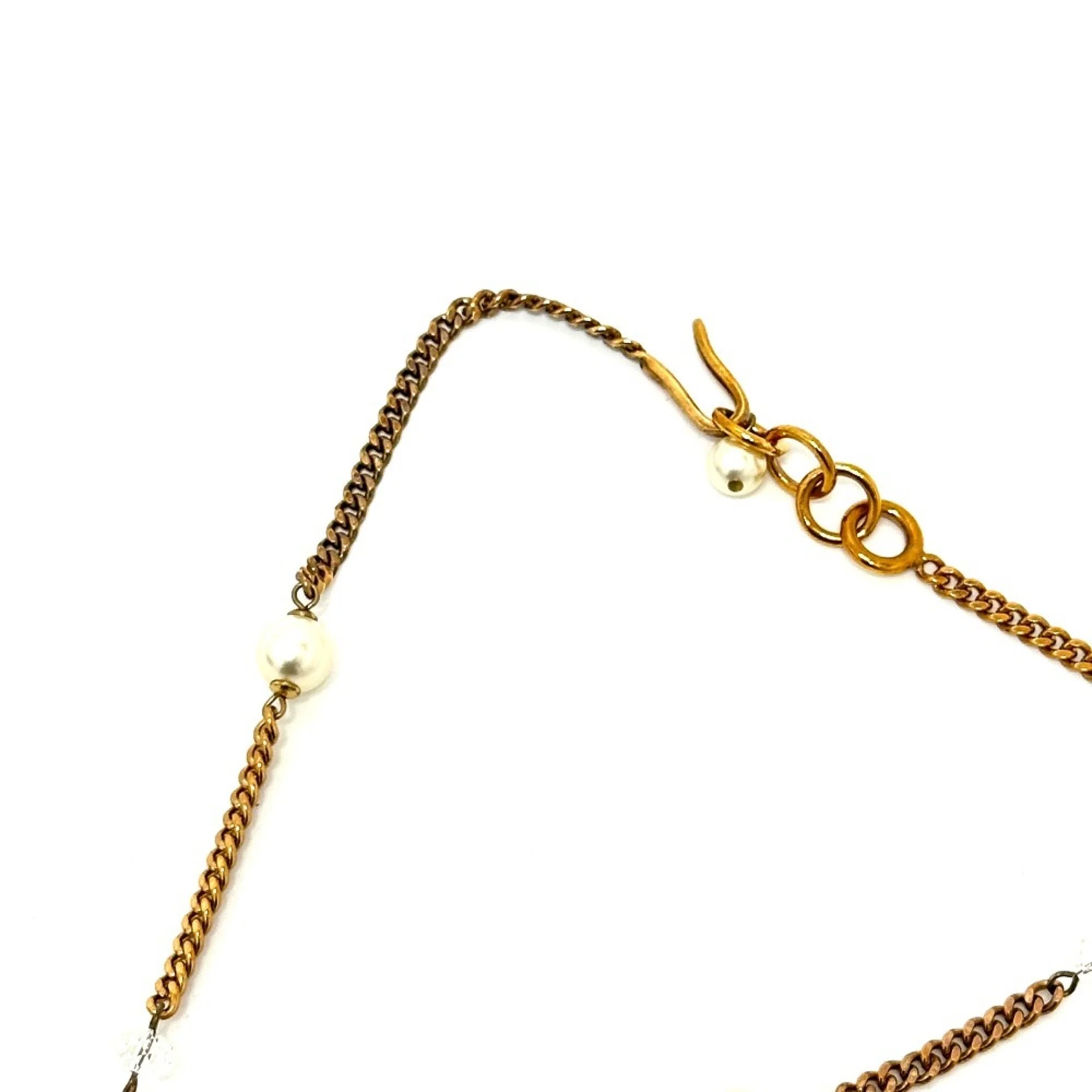 CC Logo Chain Pendant Necklace Gold-Tone Metal - Image 4