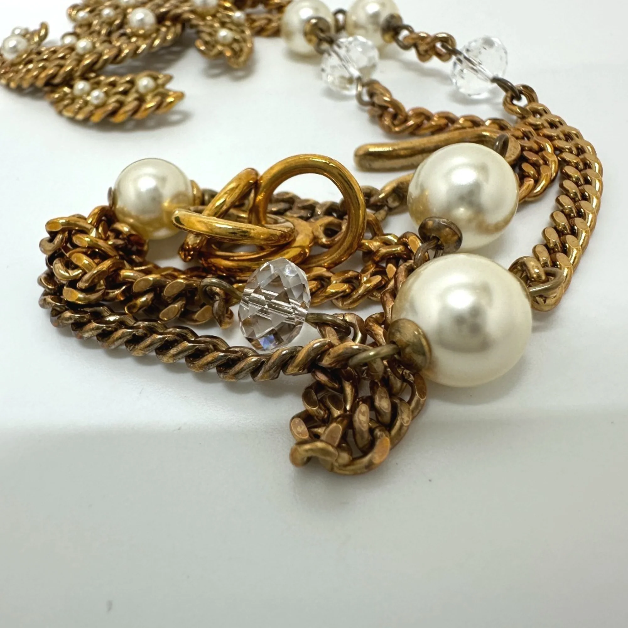 CC Logo Chain Pendant Necklace Gold-Tone Metal - Image 8