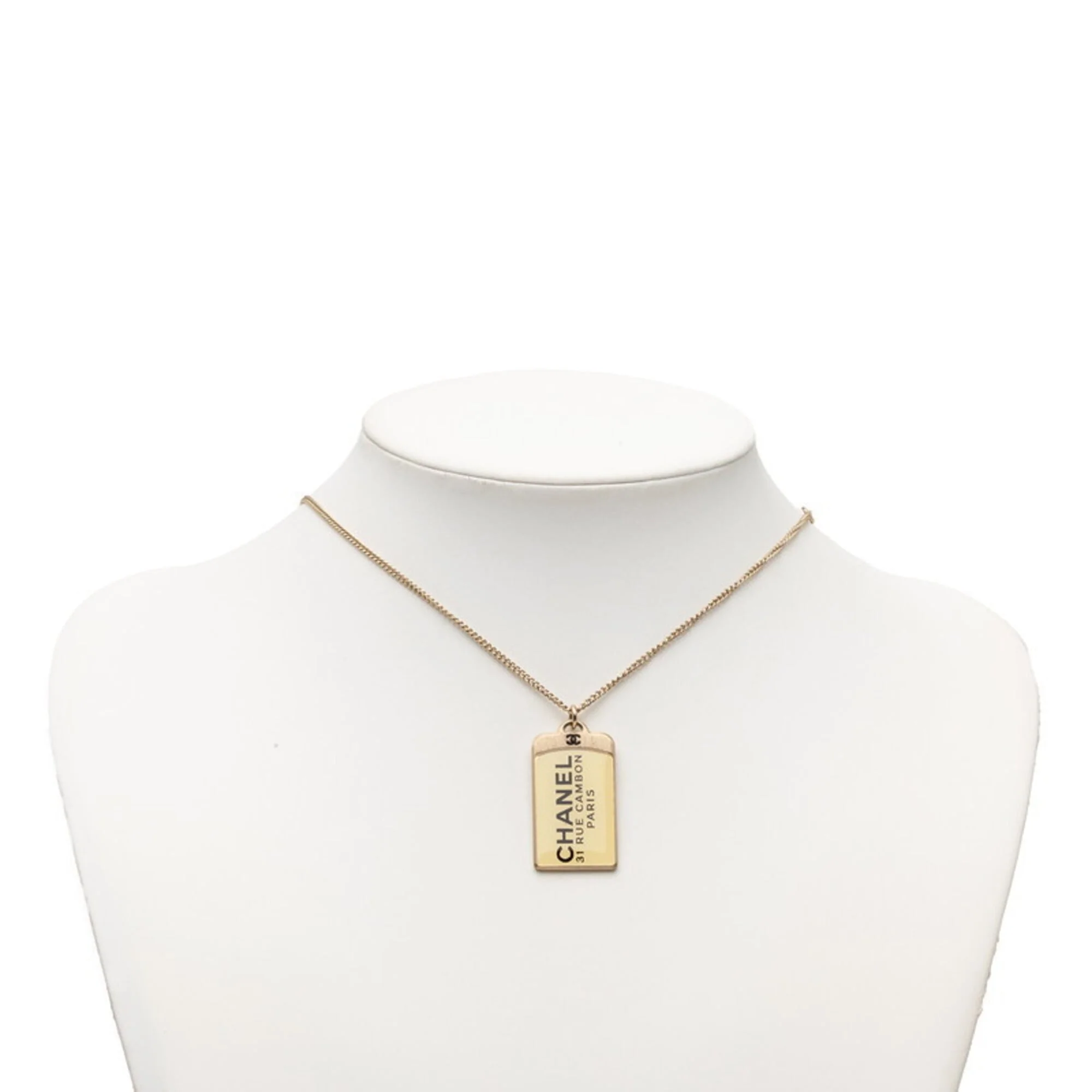 CC Logo Chain Pendant Necklace Metal - Image 6