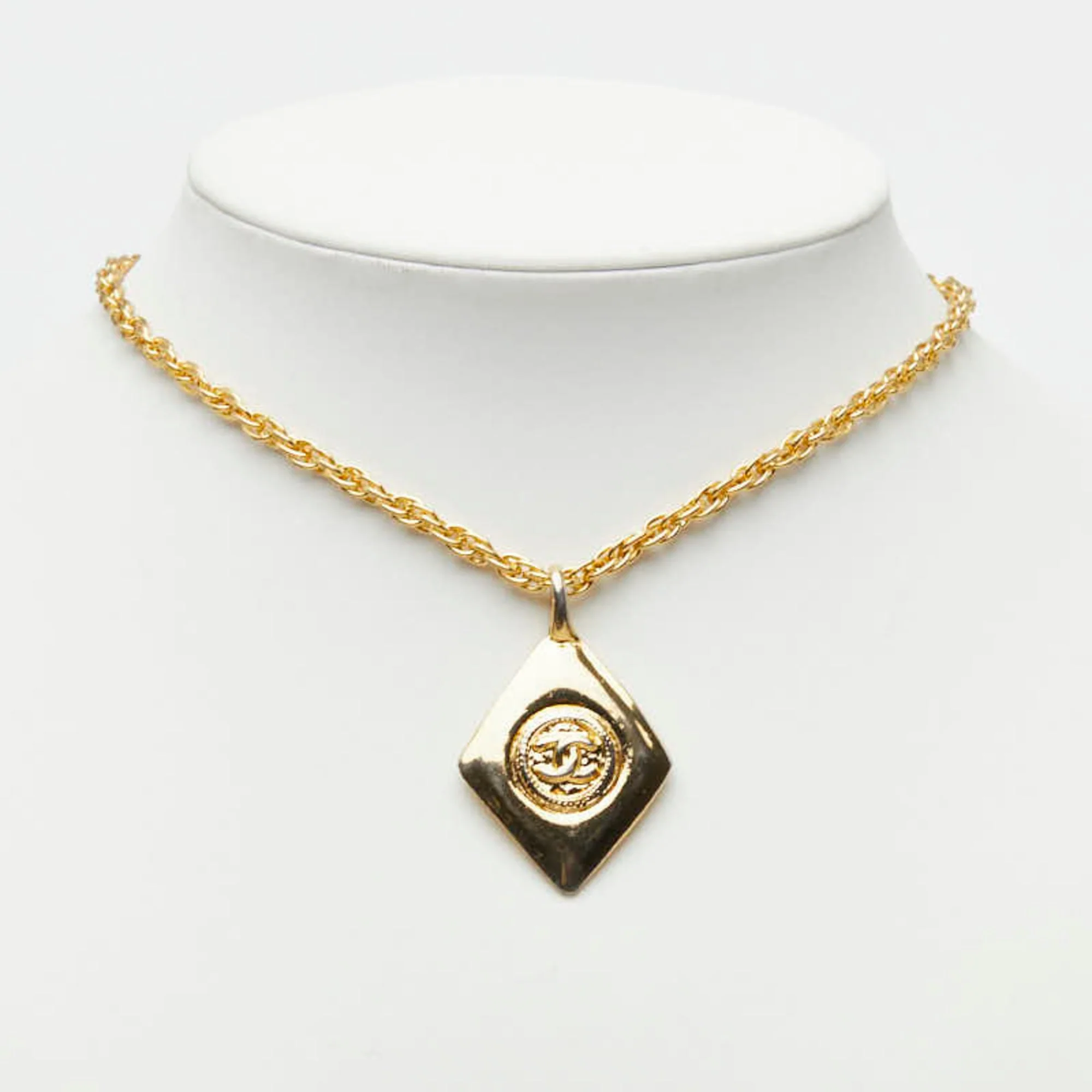 CC Logo Chain Pendant Necklace Metal - Image 6