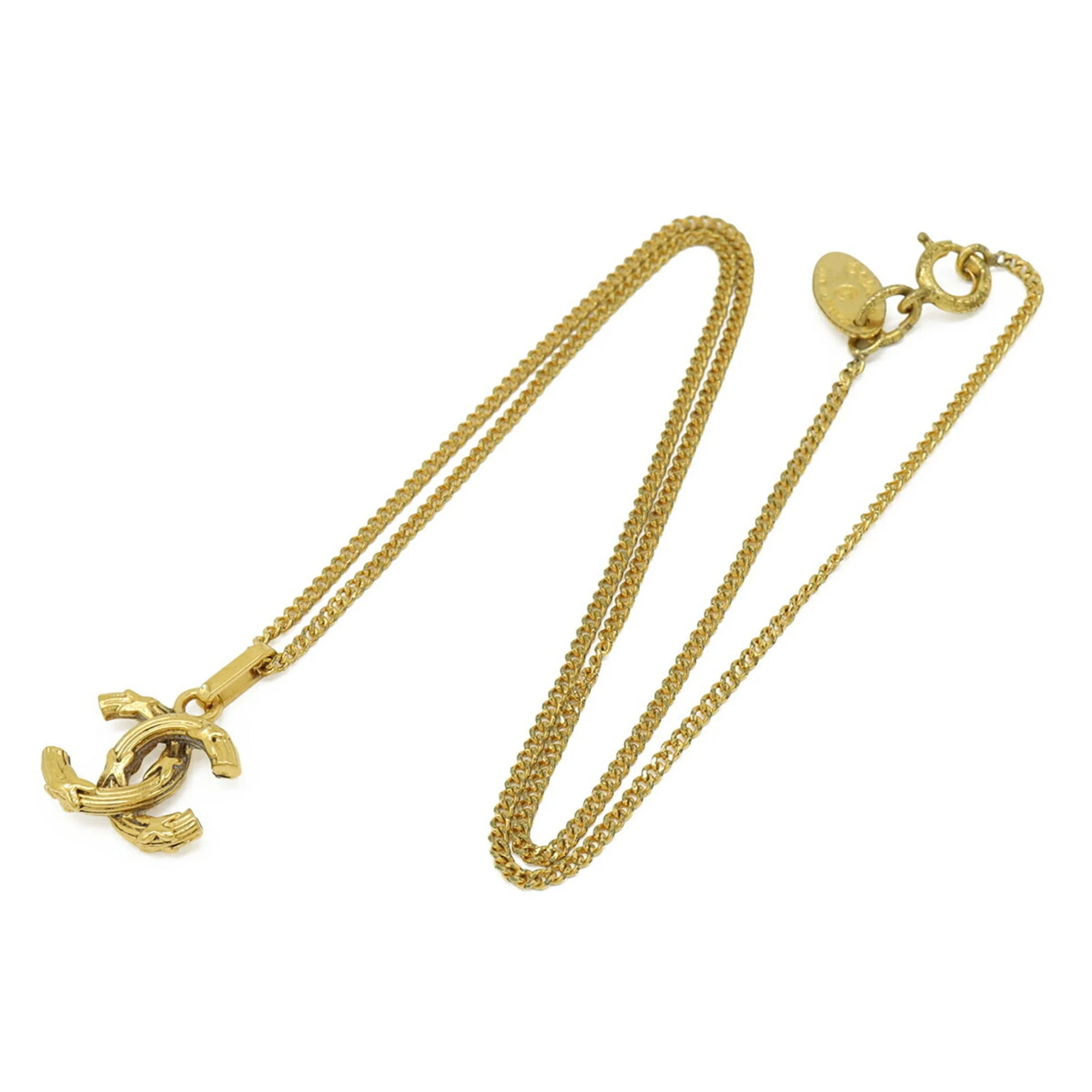 CC Logo Chain Pendant Necklace Metal - Image 3