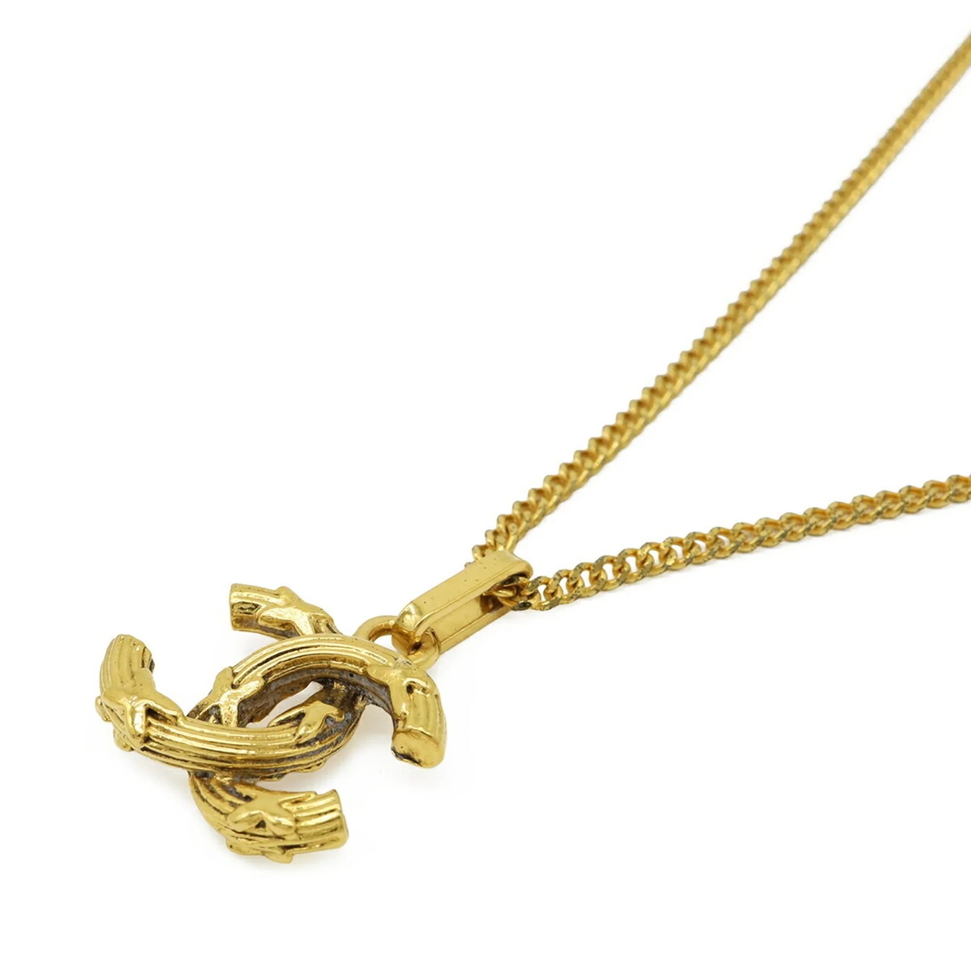 CC Logo Chain Pendant Necklace Metal - Image 4