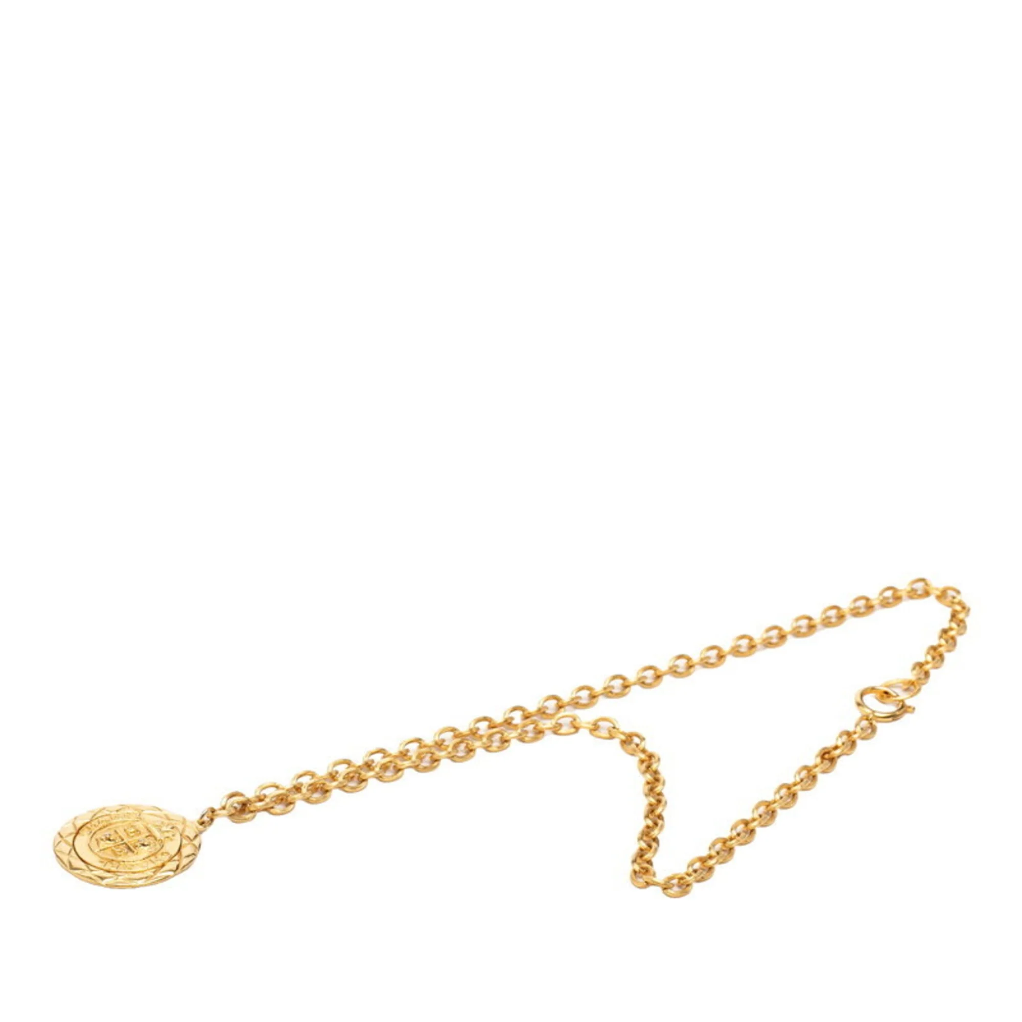 CC Logo Chain Pendant Necklace Metal - Image 3