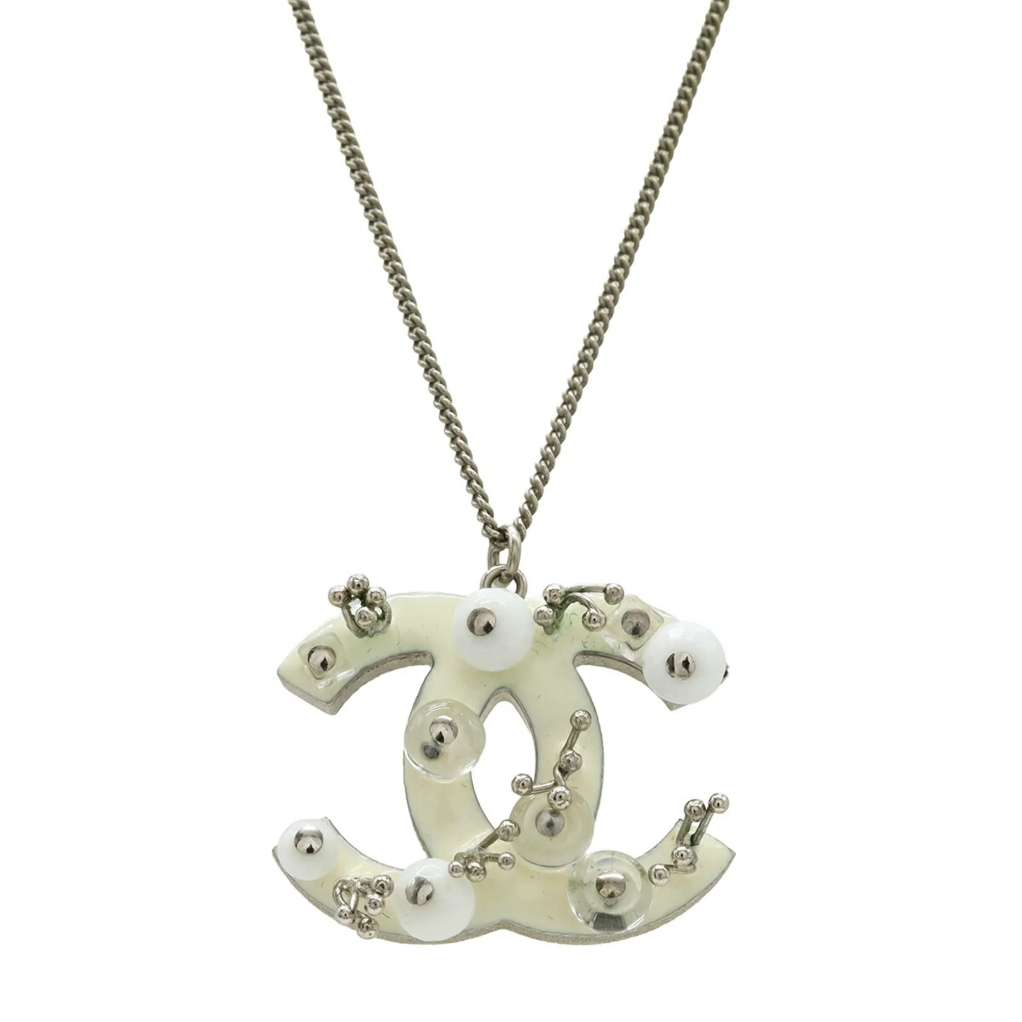 CC Logo Chain Pendant Necklace Metal - Image 2