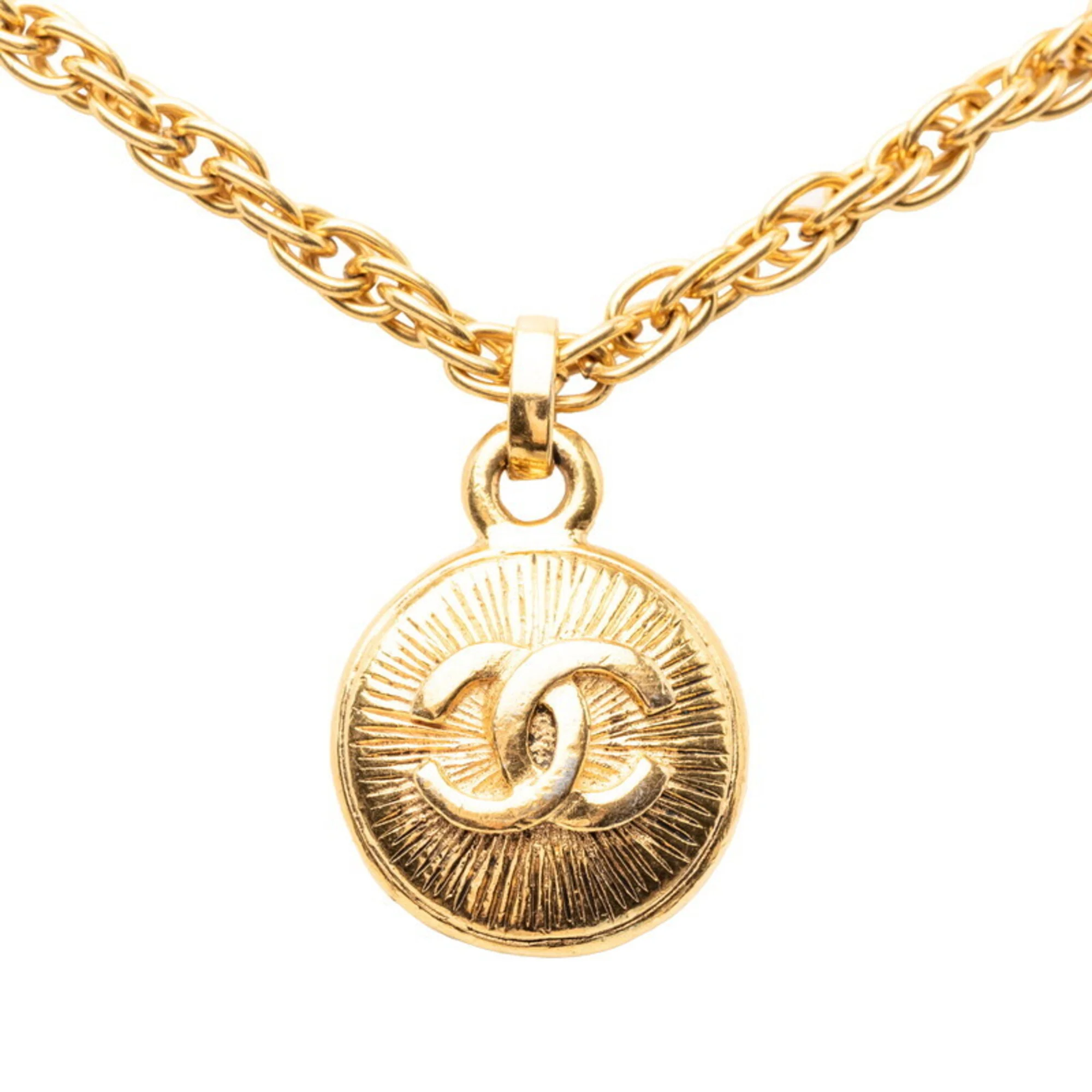 CC Logo Chain Pendant Necklace Metal