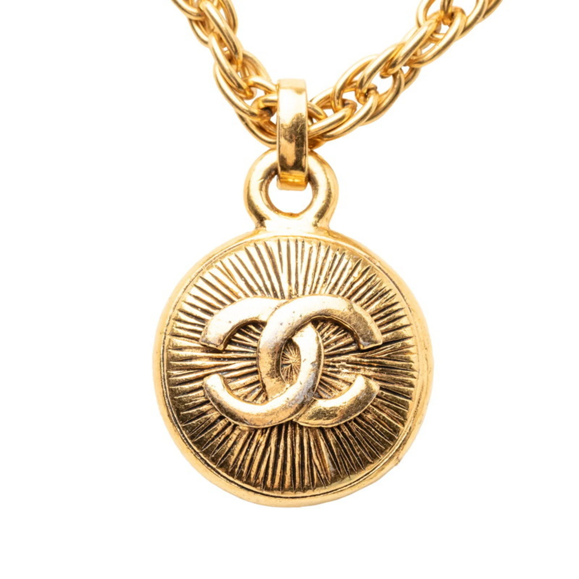 CC Logo Chain Pendant Necklace Metal - Image 2