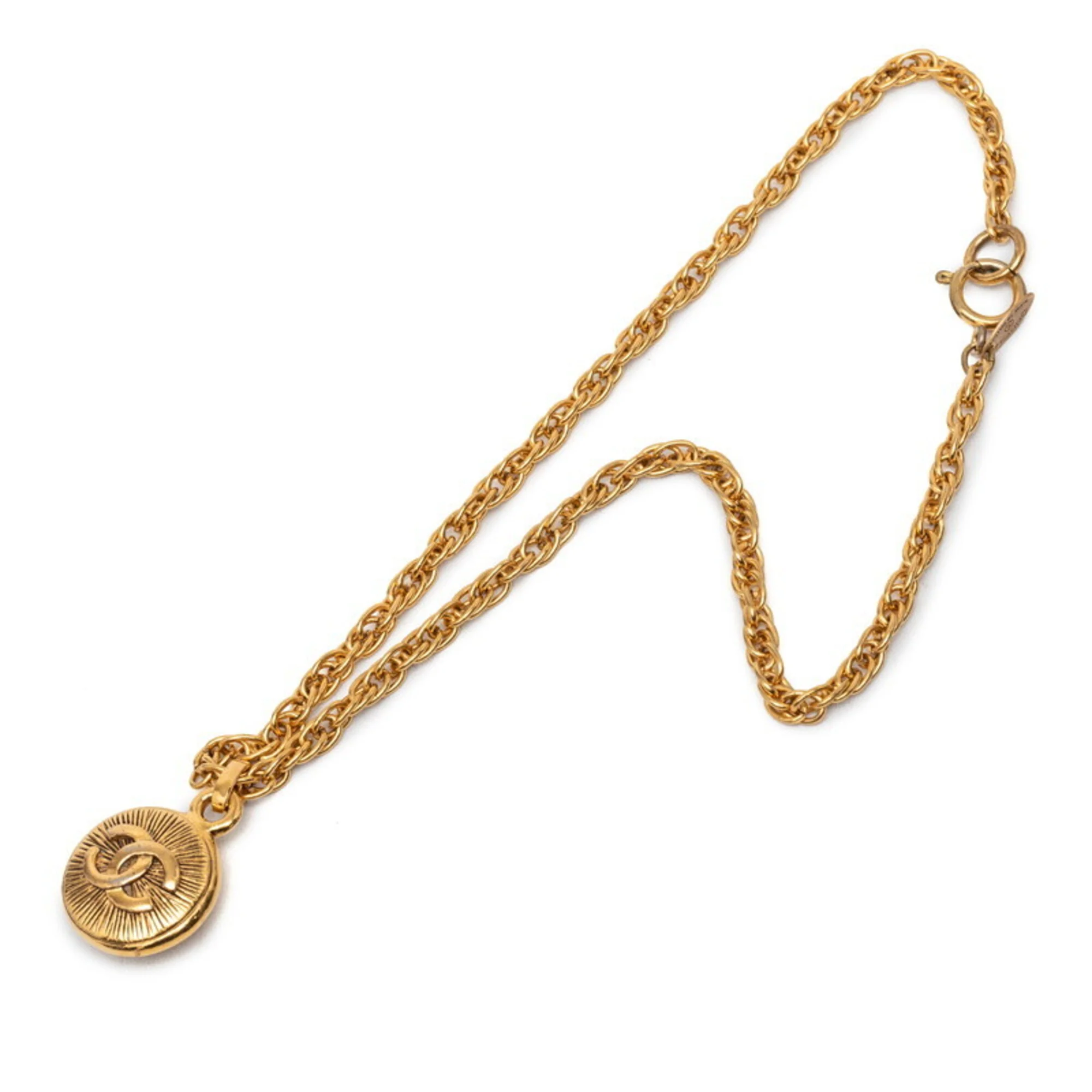 CC Logo Chain Pendant Necklace Metal - Image 3
