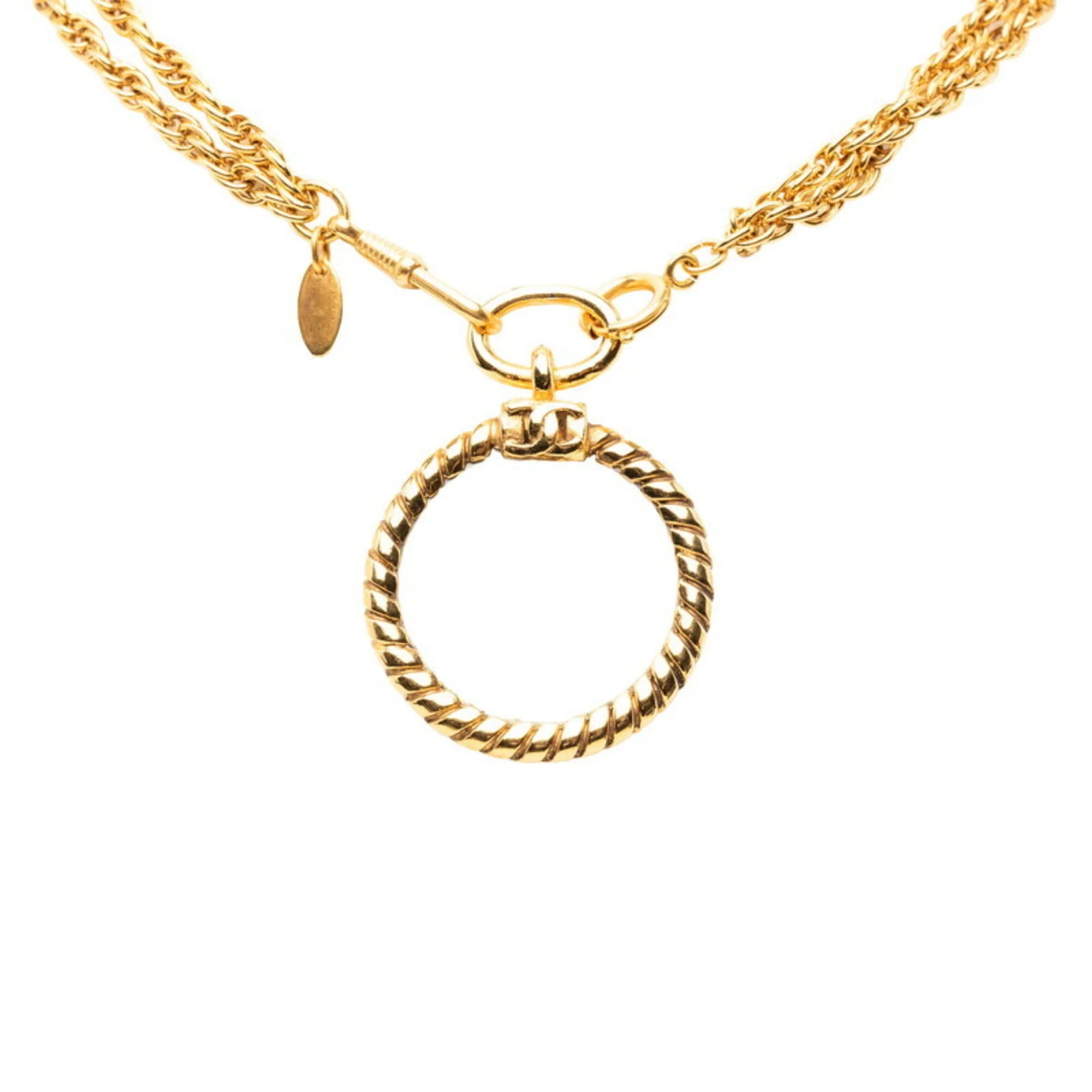 CC Logo Chain Pendant Necklace Metal