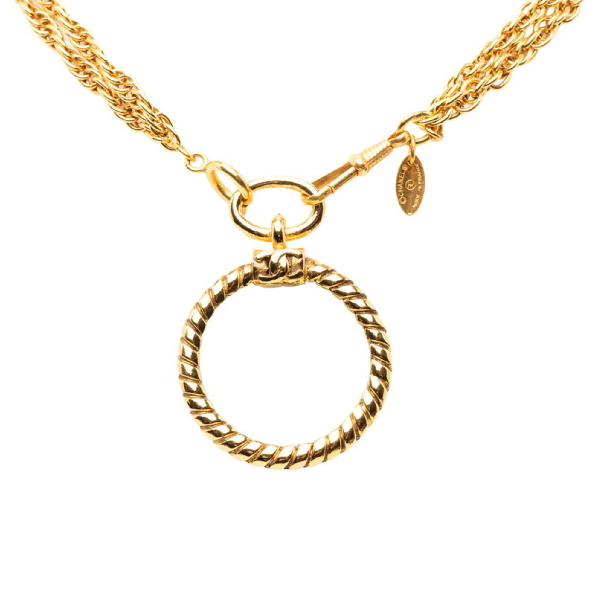 CC Logo Chain Pendant Necklace Metal - Image 2