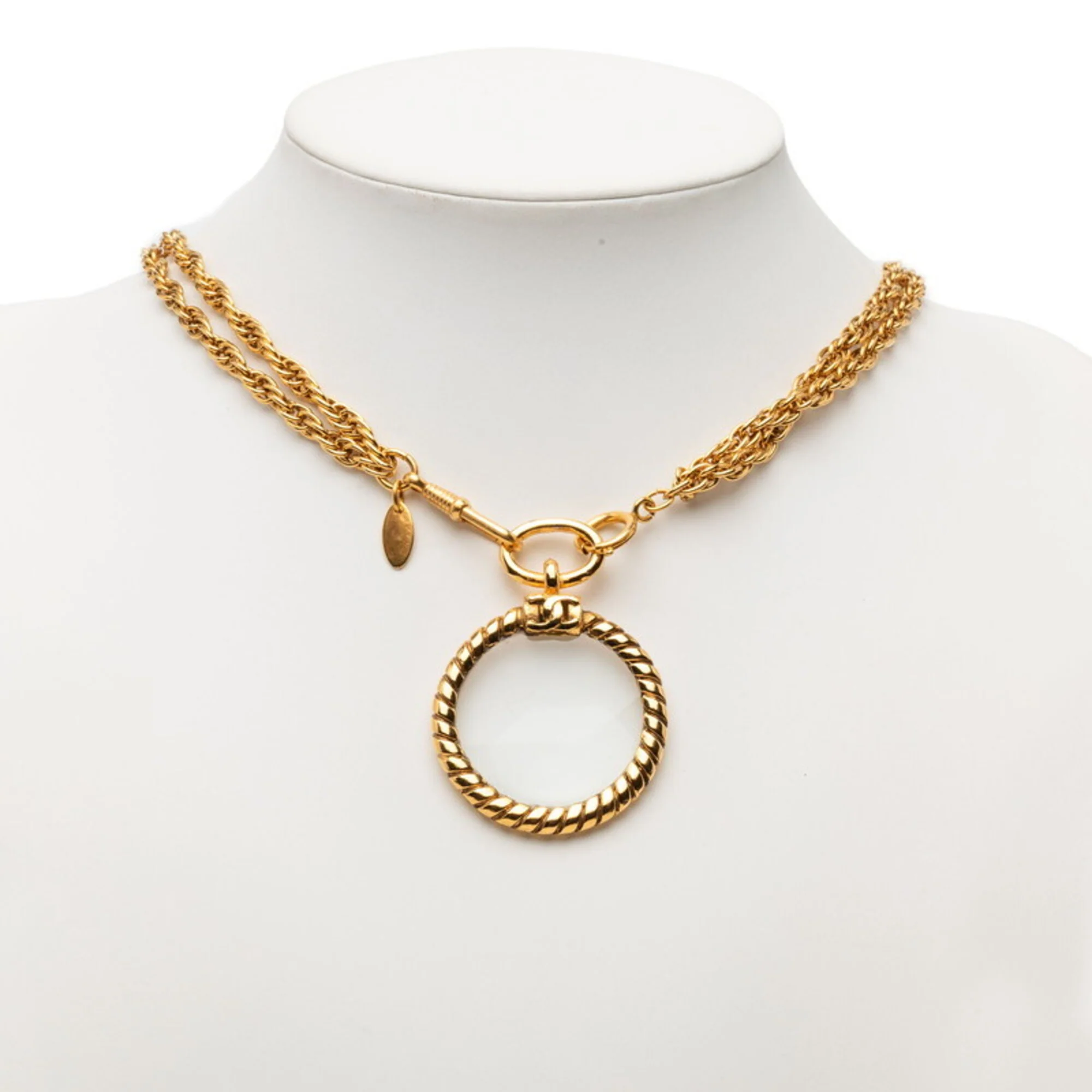 CC Logo Chain Pendant Necklace Metal - Image 5