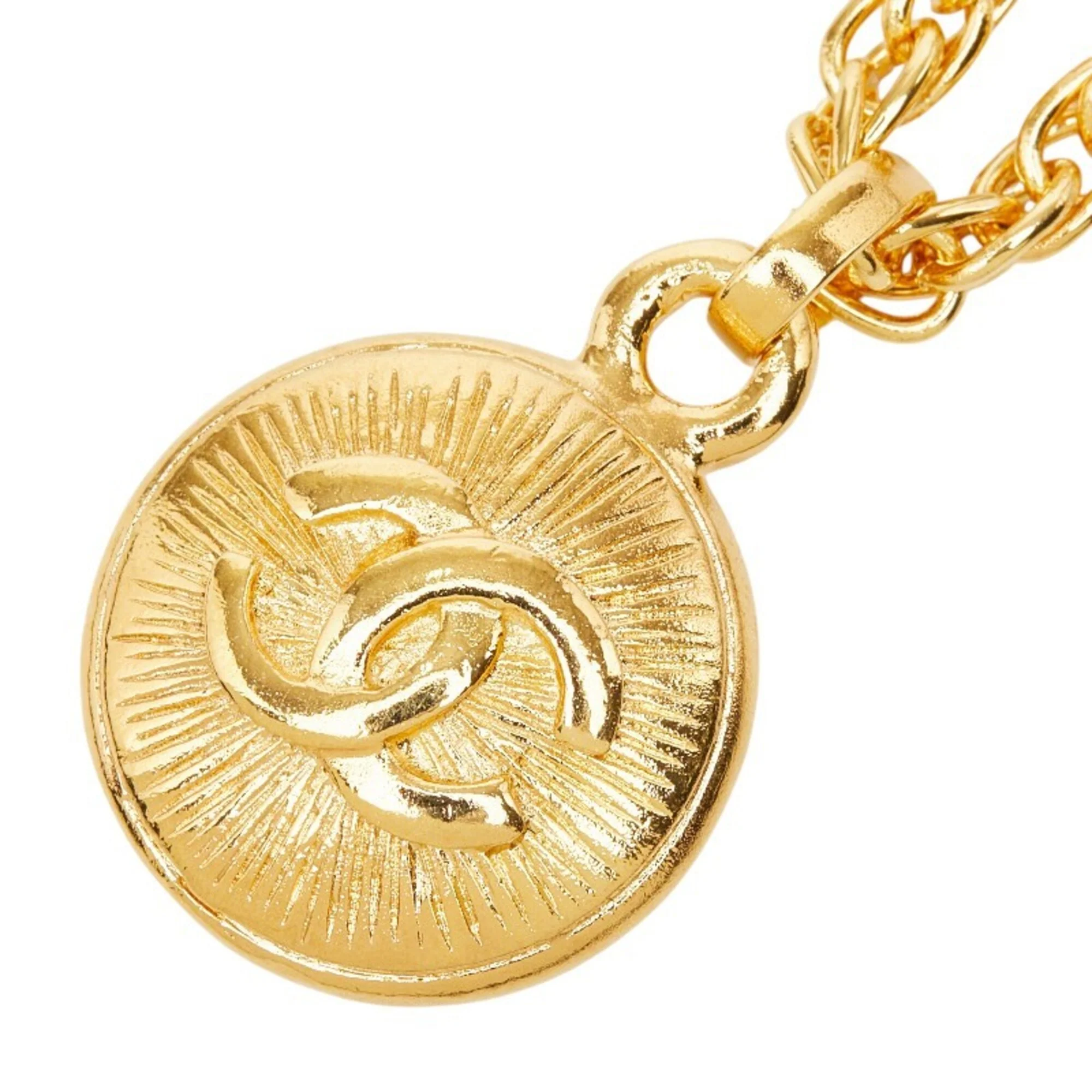 CC Logo Chain Pendant Necklace Metal