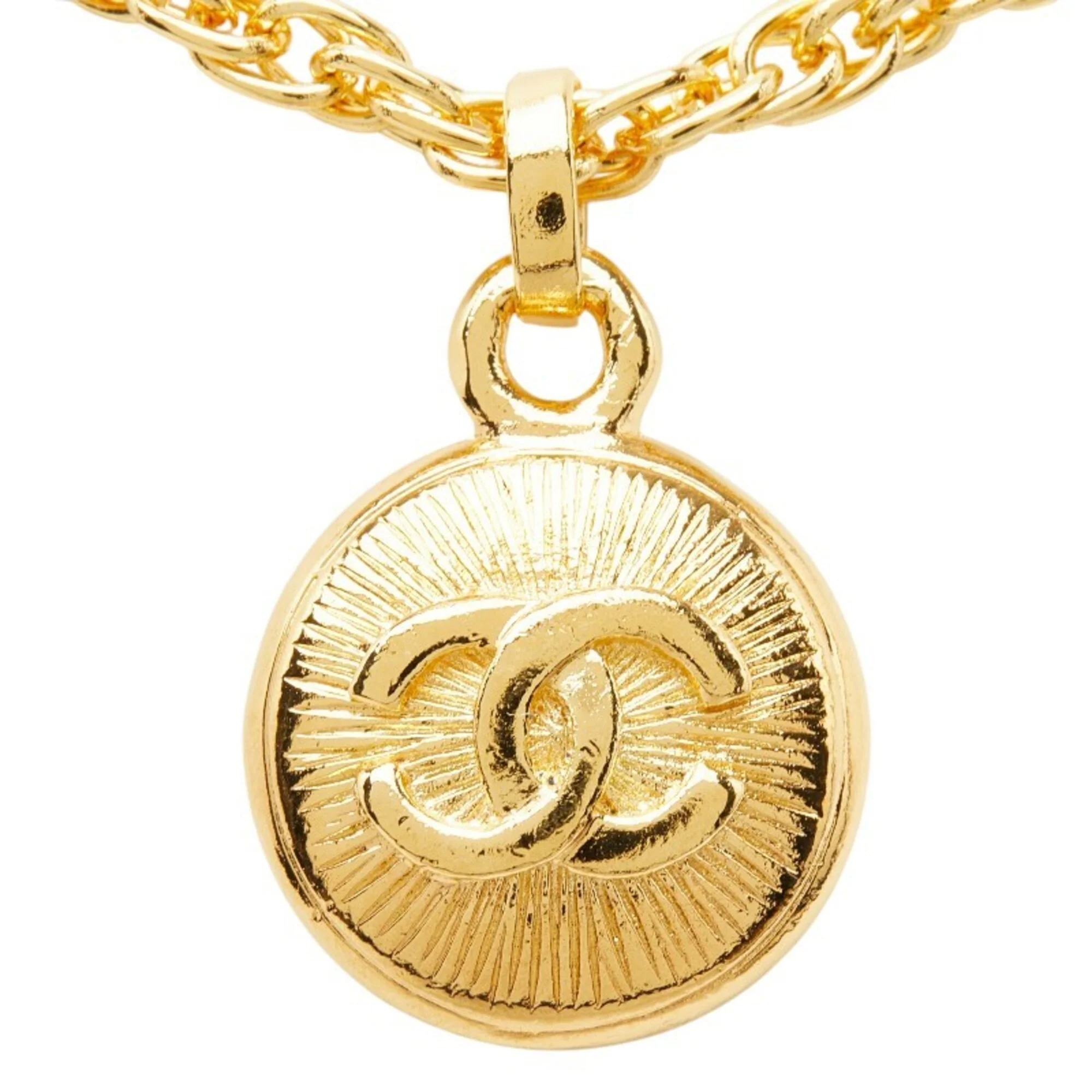 CC Logo Chain Pendant Necklace Metal - Image 3