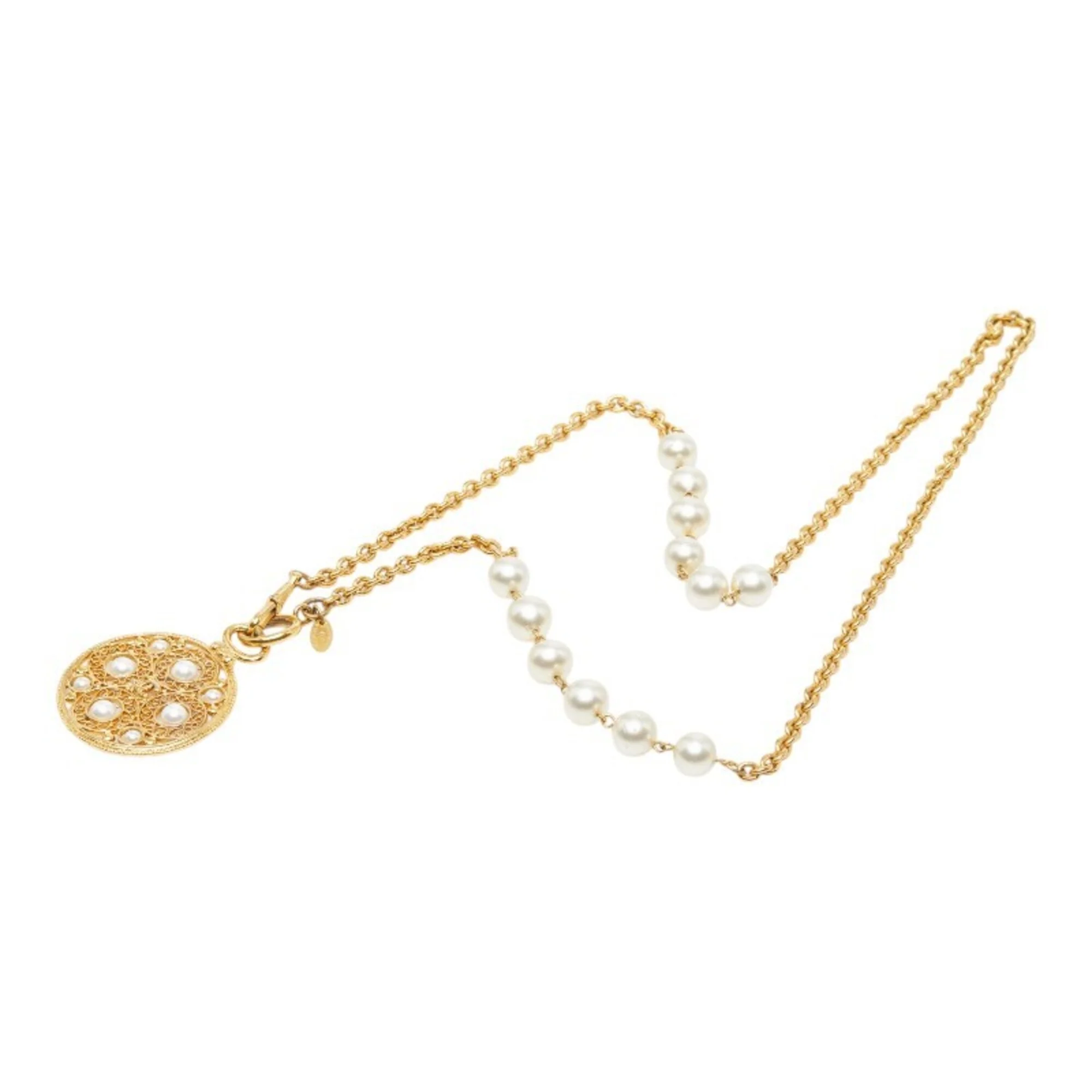 CC Logo Chain Pendant Necklace Metal - Image 2