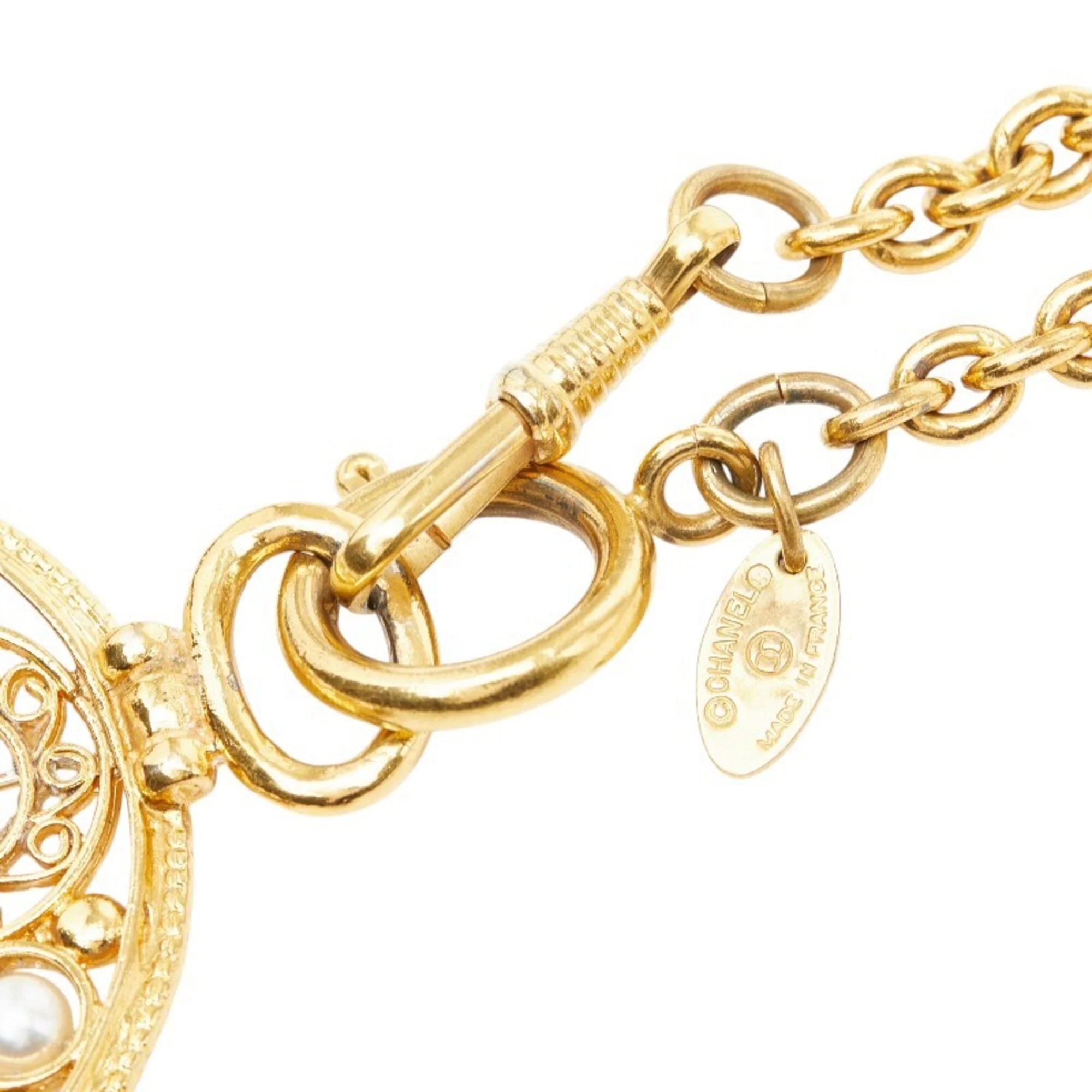 CC Logo Chain Pendant Necklace Metal - Image 5