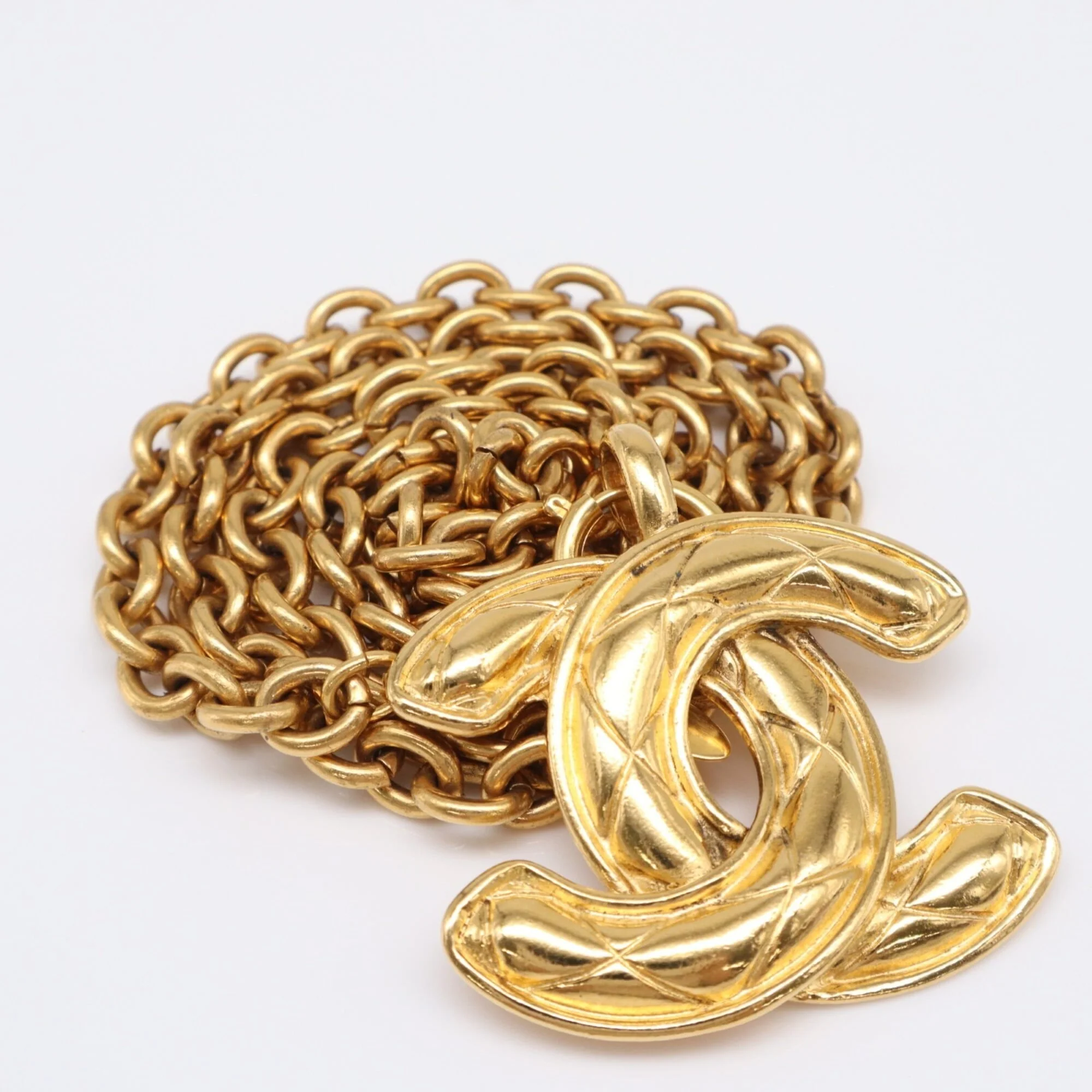 CC Logo Chain Pendant Necklace Metal - Image 4