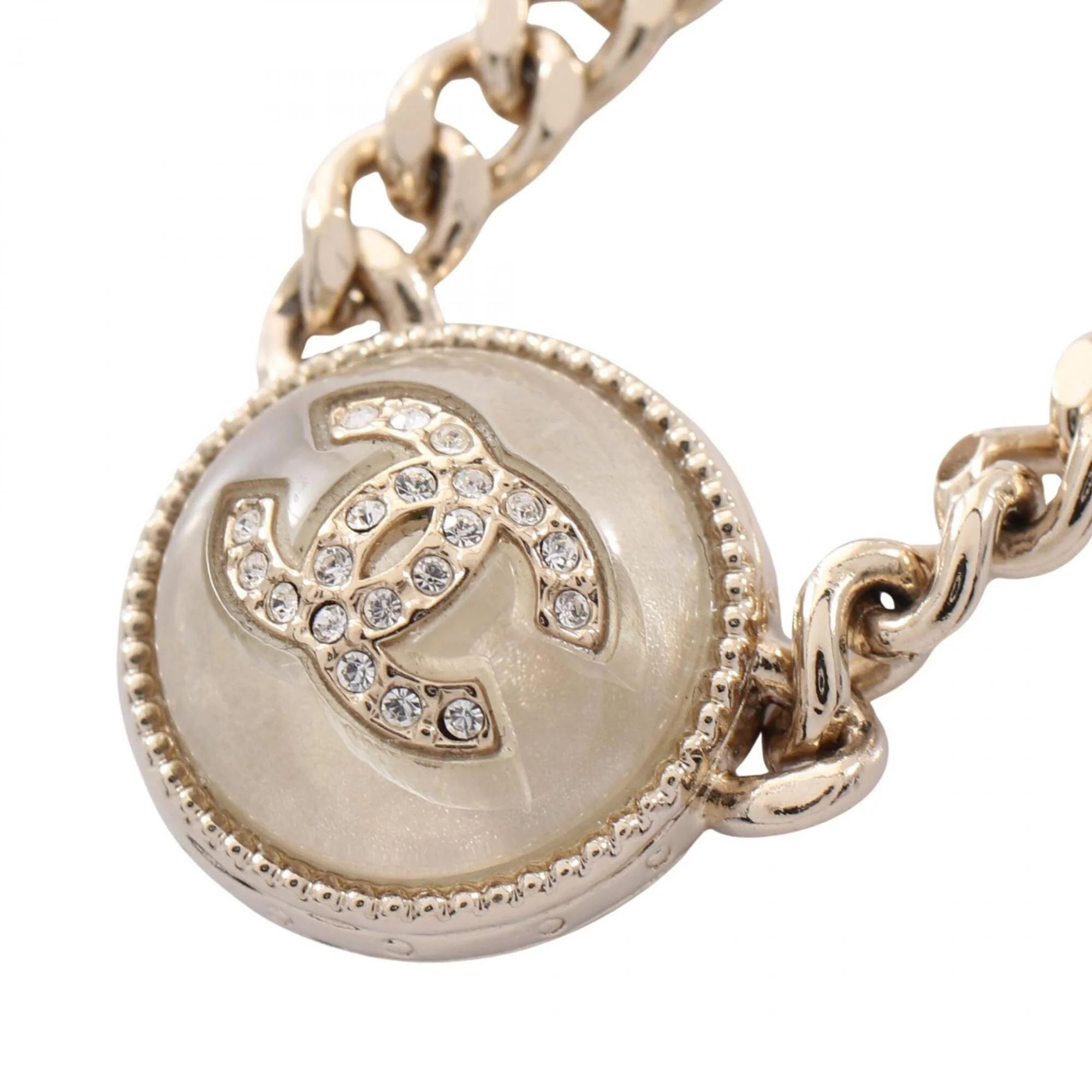 CC Logo Circle Pendant Necklace Metal